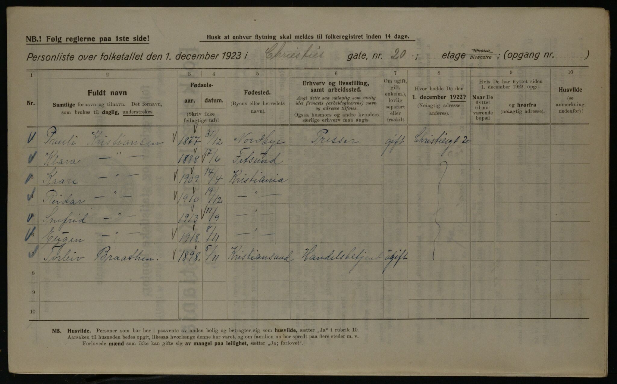 OBA, Kommunal folketelling 1.12.1923 for Kristiania, 1923, s. 13672