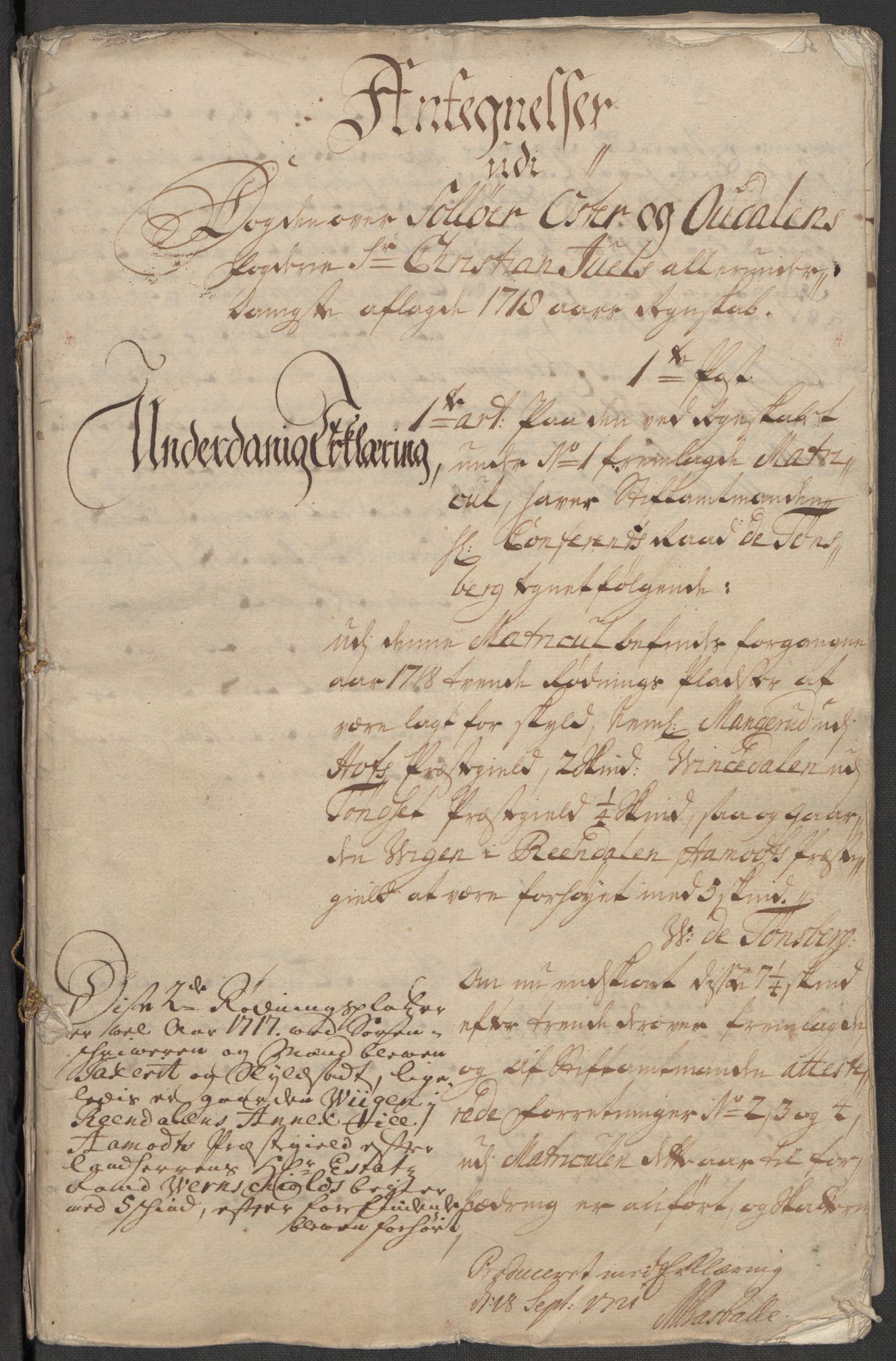 Rentekammeret inntil 1814, Reviderte regnskaper, Fogderegnskap, RA/EA-4092/R13/L0857: Fogderegnskap Solør, Odal og Østerdal, 1718, s. 323