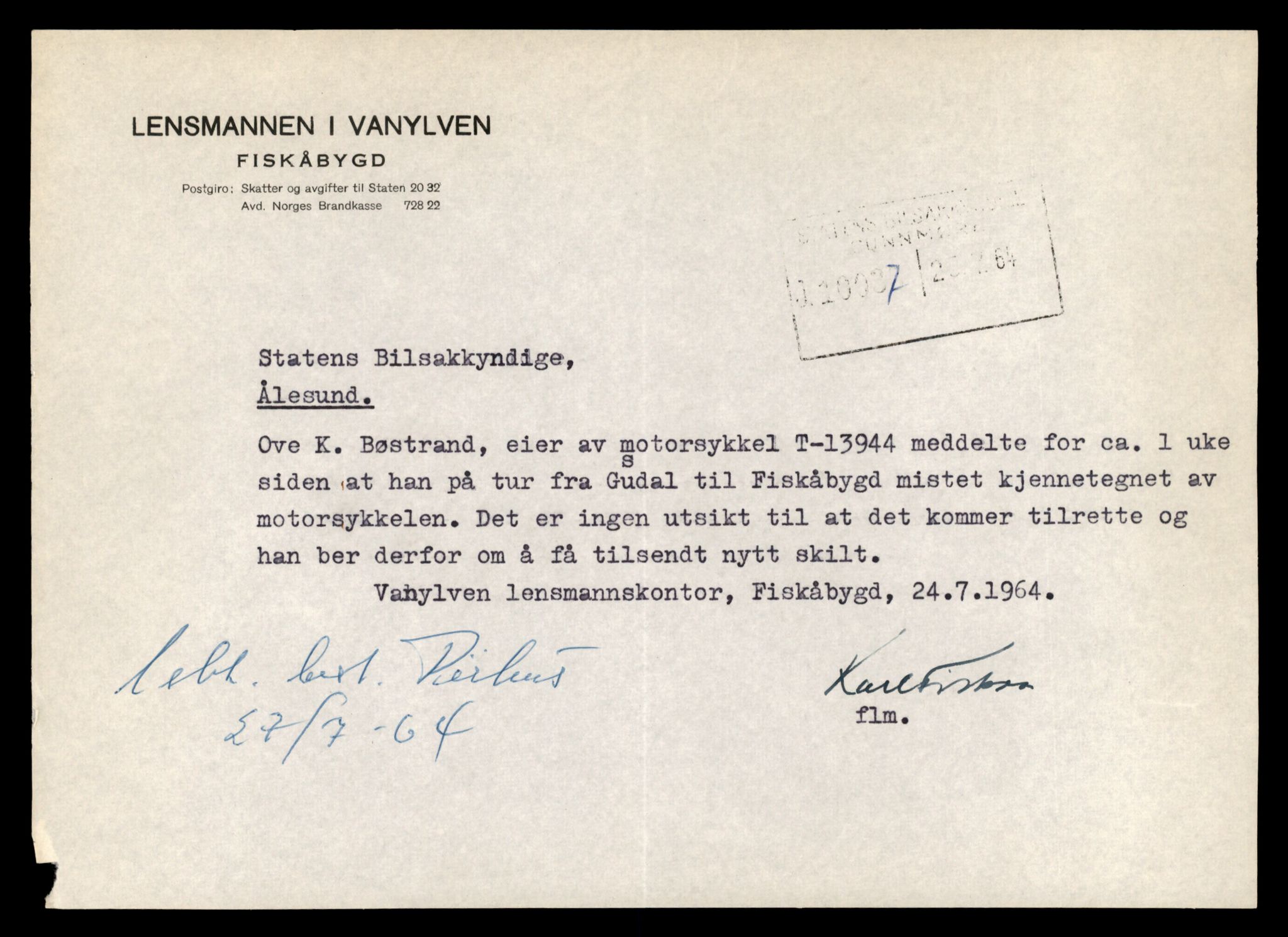 Møre og Romsdal vegkontor - Ålesund trafikkstasjon, AV/SAT-A-4099/F/Fe/L0042: Registreringskort for kjøretøy T 13906 - T 14079, 1927-1998, s. 660