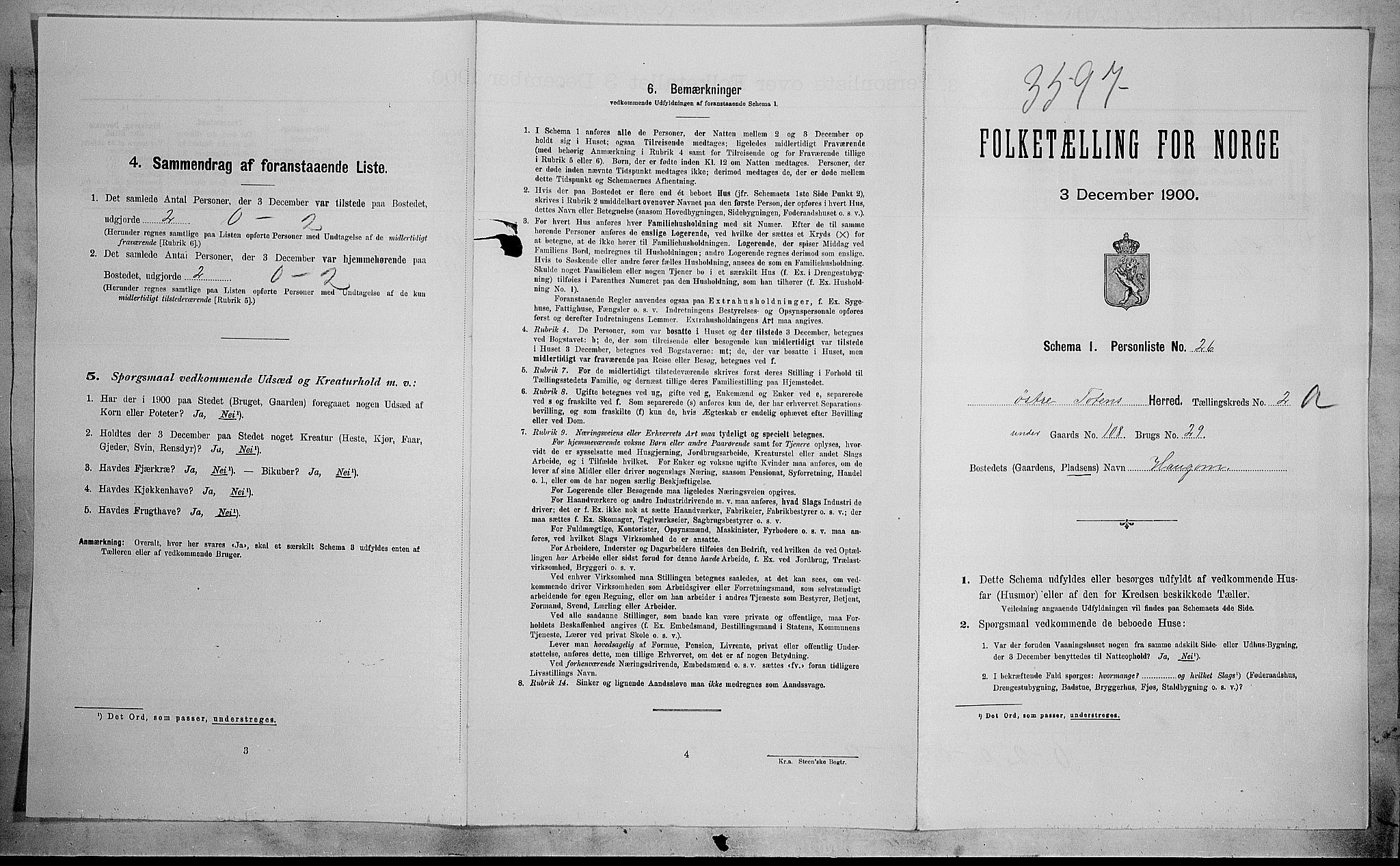 SAH, Folketelling 1900 for 0528 Østre Toten herred, 1900, s. 397
