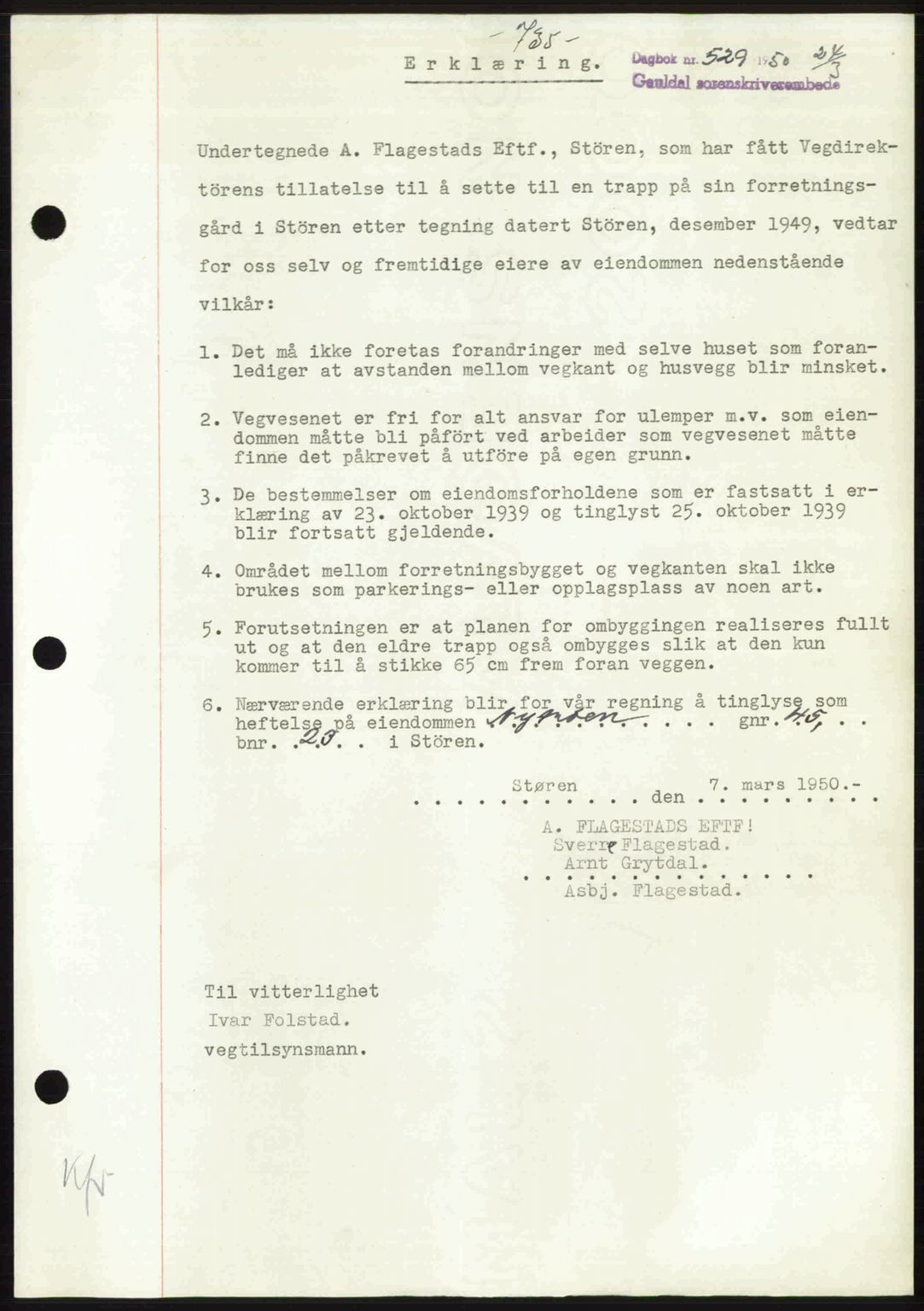 Gauldal sorenskriveri, SAT/A-0014/1/2/2C: Pantebok nr. A9, 1949-1950, Dagboknr: 529/1950