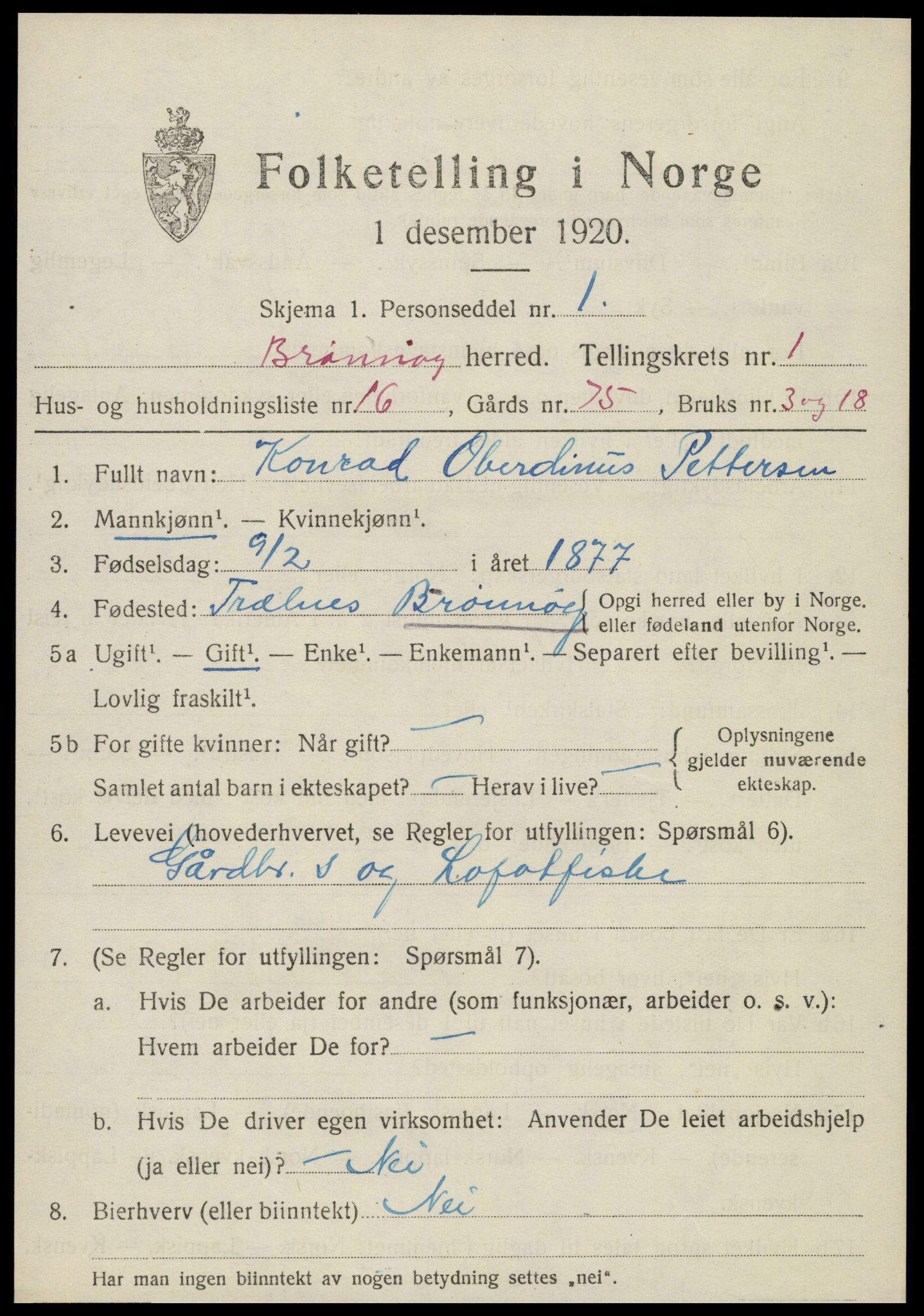 SAT, Folketelling 1920 for 1814 Brønnøy herred, 1920, s. 1366