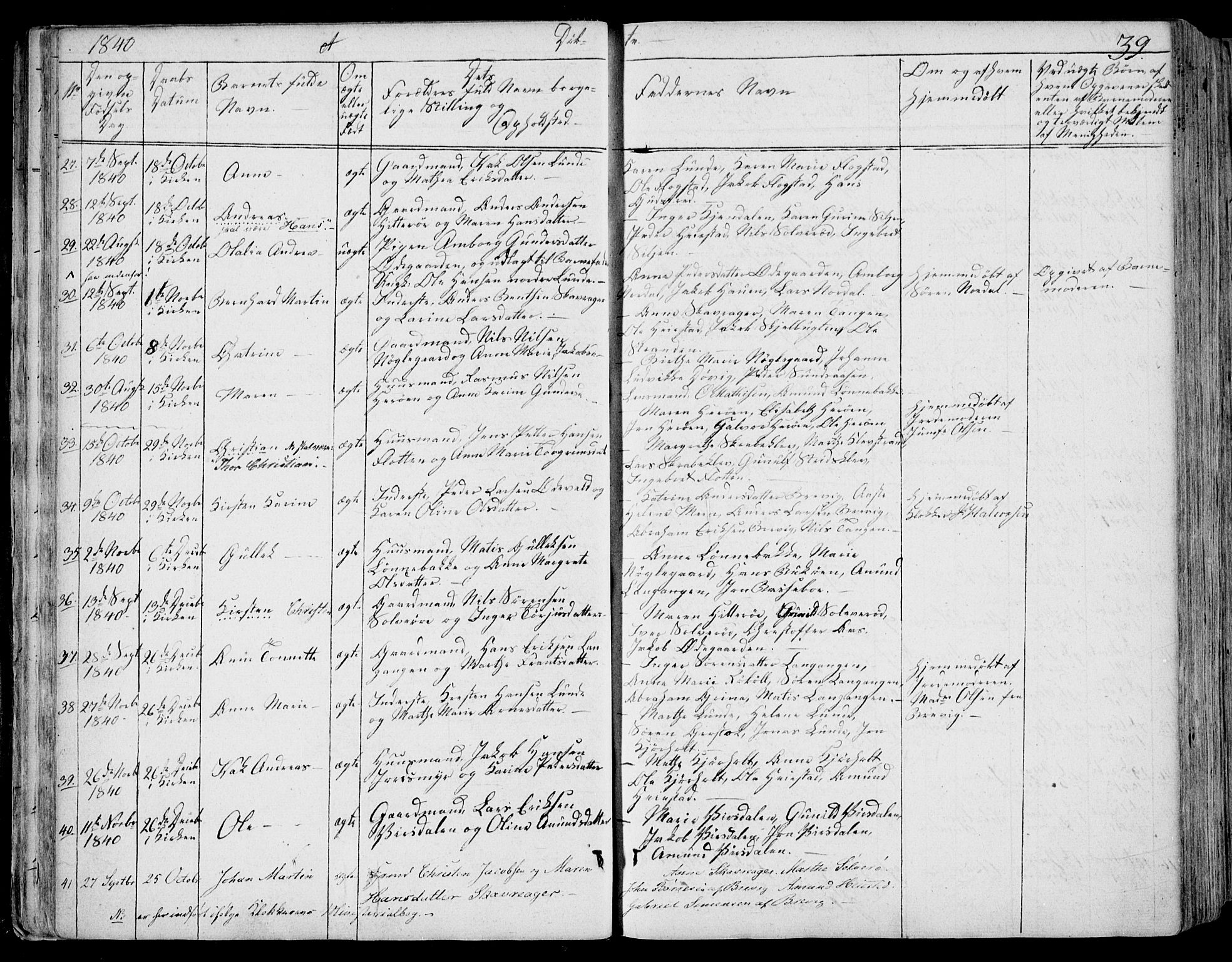Eidanger kirkebøker, AV/SAKO-A-261/F/Fa/L0008: Ministerialbok nr. 8, 1831-1858, s. 39