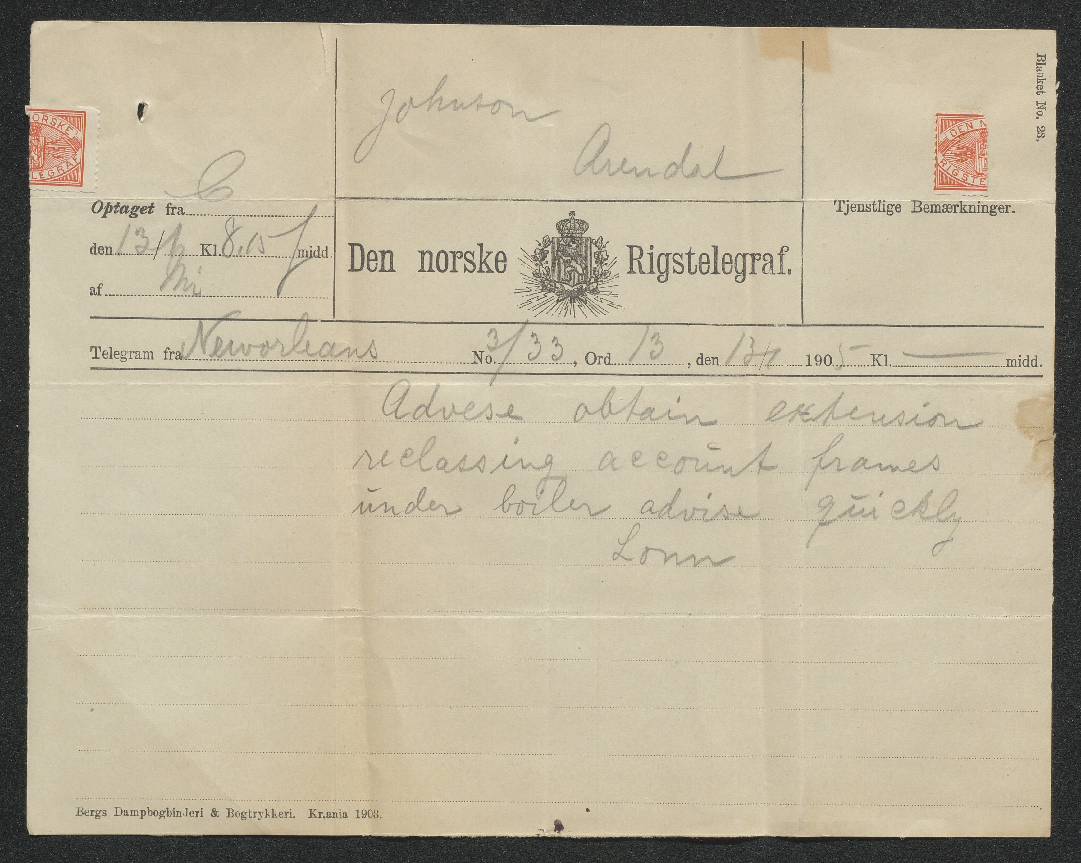 Arendals Dampskibsselskab (ADS), AAKS/PA-1716/1/15/L0018: Skipspapirer D/S Spero, 1898-1904