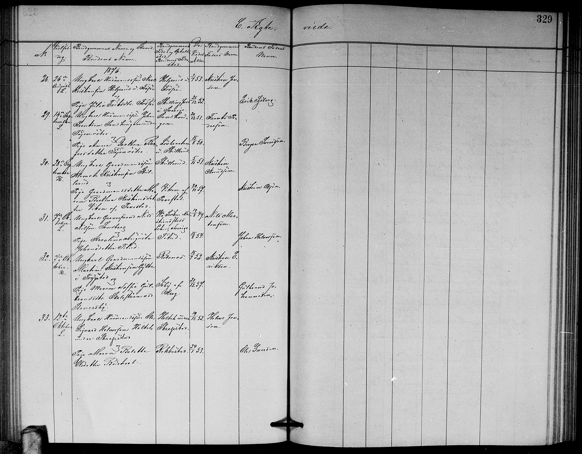 Høland prestekontor Kirkebøker, AV/SAO-A-10346a/G/Ga/L0006: Klokkerbok nr. I 6, 1869-1879, s. 329