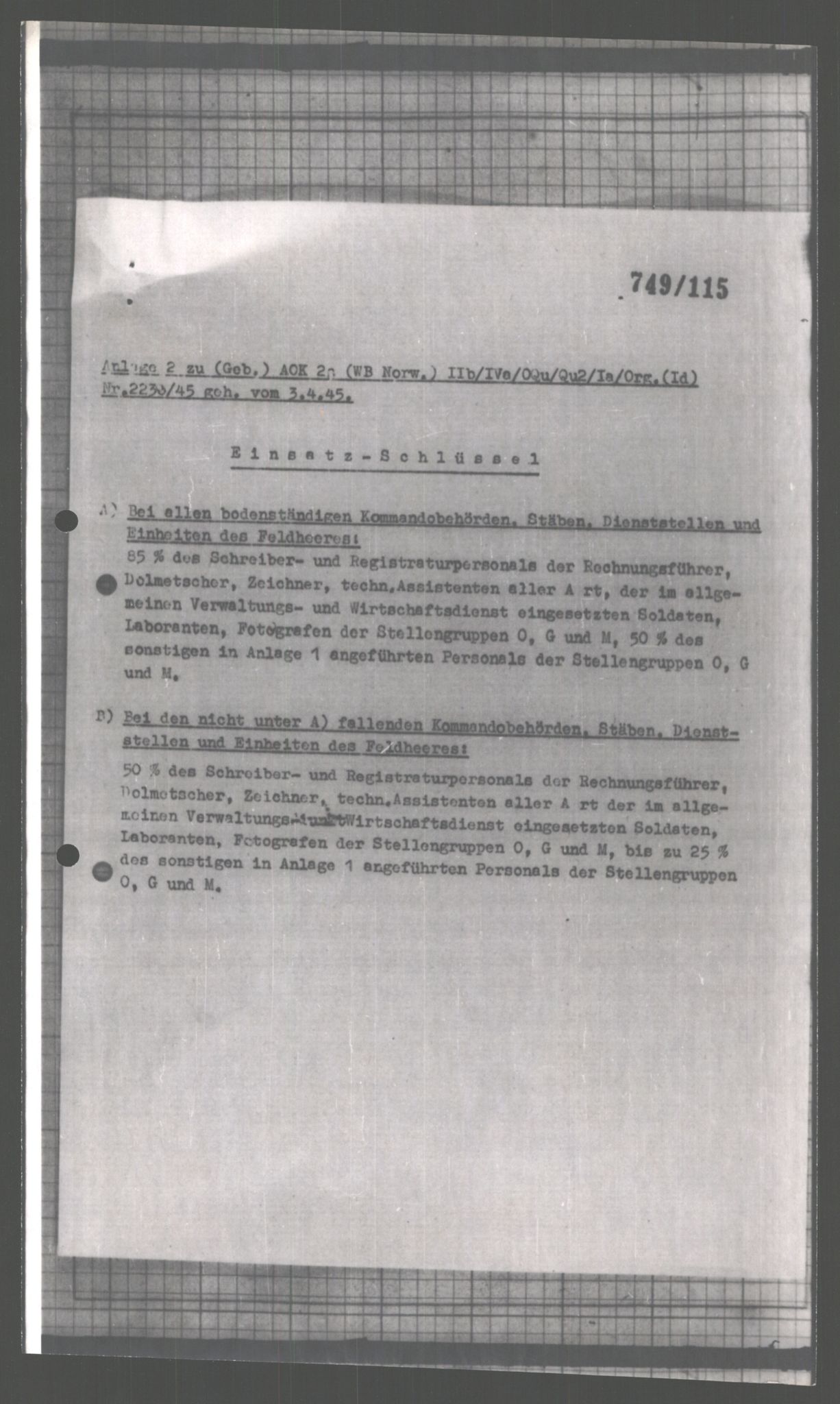 Forsvarets Overkommando. 2 kontor. Arkiv 11.4. Spredte tyske arkivsaker, AV/RA-RAFA-7031/D/Dar/Dara/L0004: Krigsdagbøker for 20. Gebirgs-Armee-Oberkommando (AOK 20), 1945, s. 413