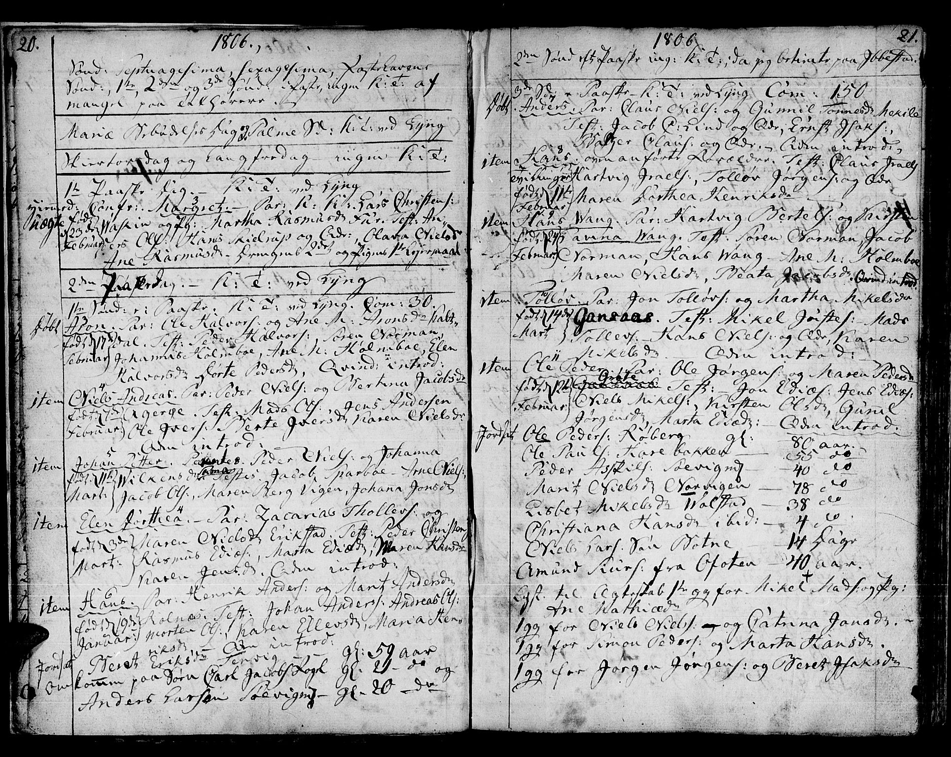 Trondenes sokneprestkontor, AV/SATØ-S-1319/H/Ha/L0005kirke: Ministerialbok nr. 5, 1804-1820, s. 20-21