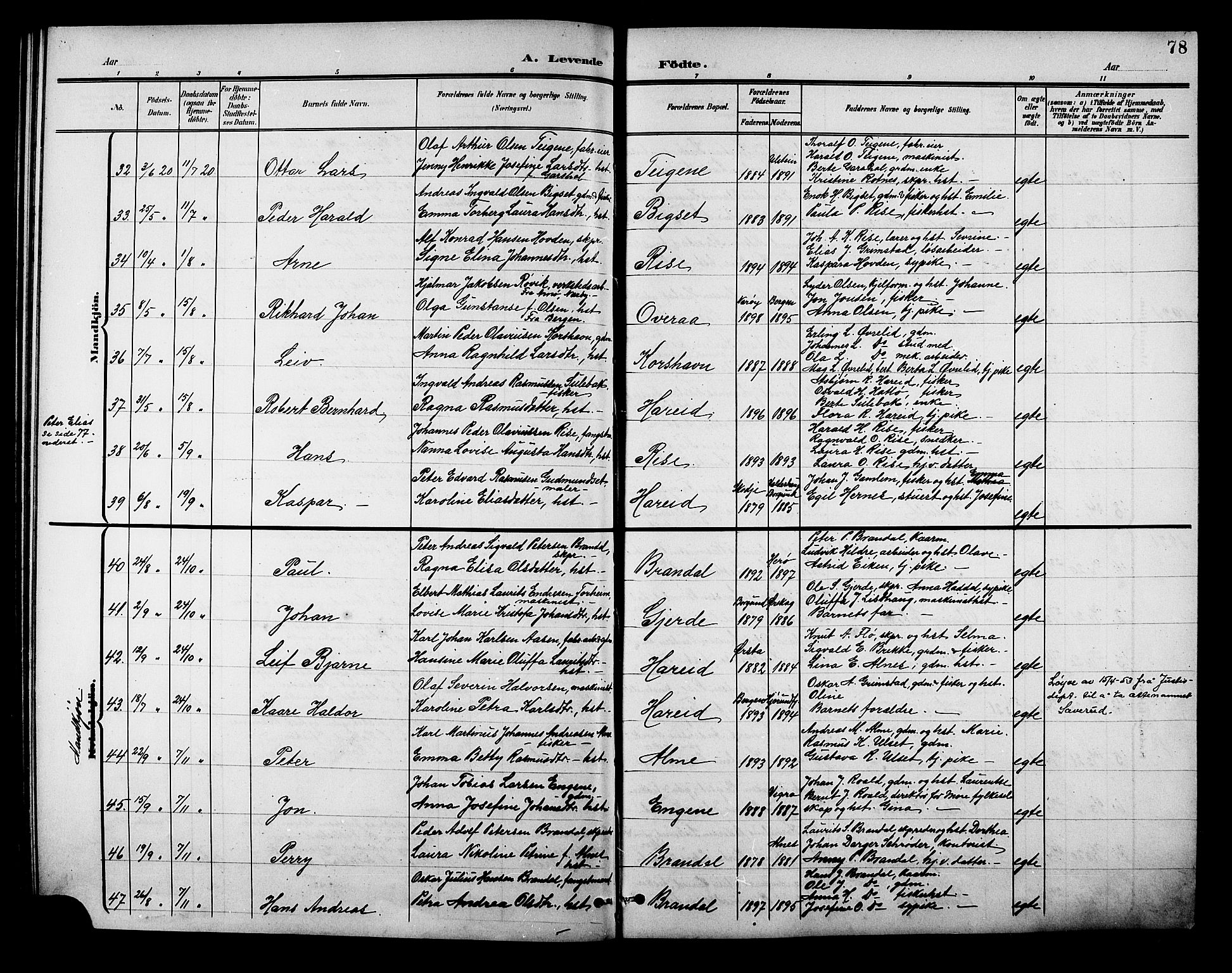 Ministerialprotokoller, klokkerbøker og fødselsregistre - Møre og Romsdal, AV/SAT-A-1454/510/L0126: Klokkerbok nr. 510C03, 1900-1922, s. 78