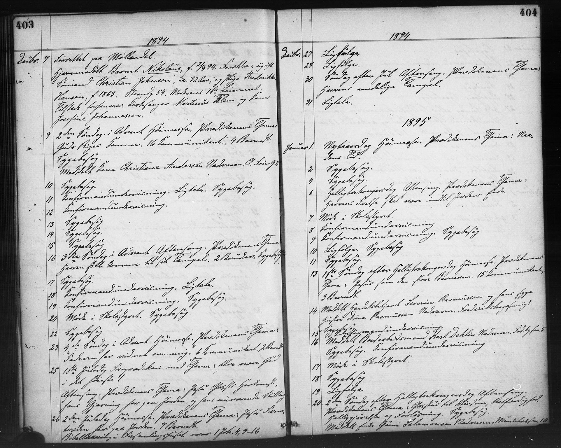 Nykirken Sokneprestembete, AV/SAB-A-77101/H/Haa/L0065: Residerende kapellans bok nr. A 2, 1876-1897, s. 403-404