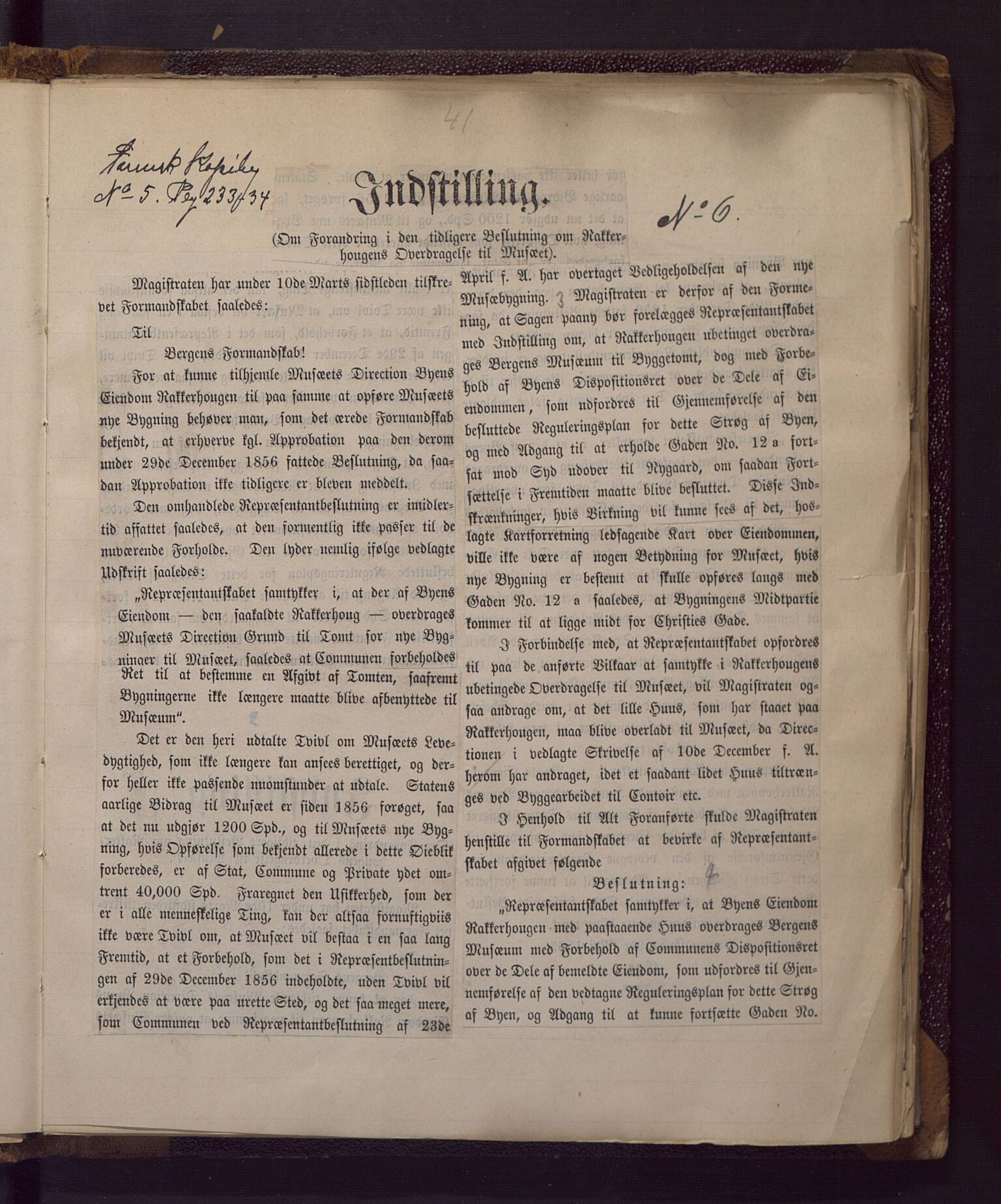 Bergen kommune. Formannskapet, BBA/A-0003/Ad/L0018: Bergens Kommuneforhandlinger, 1863