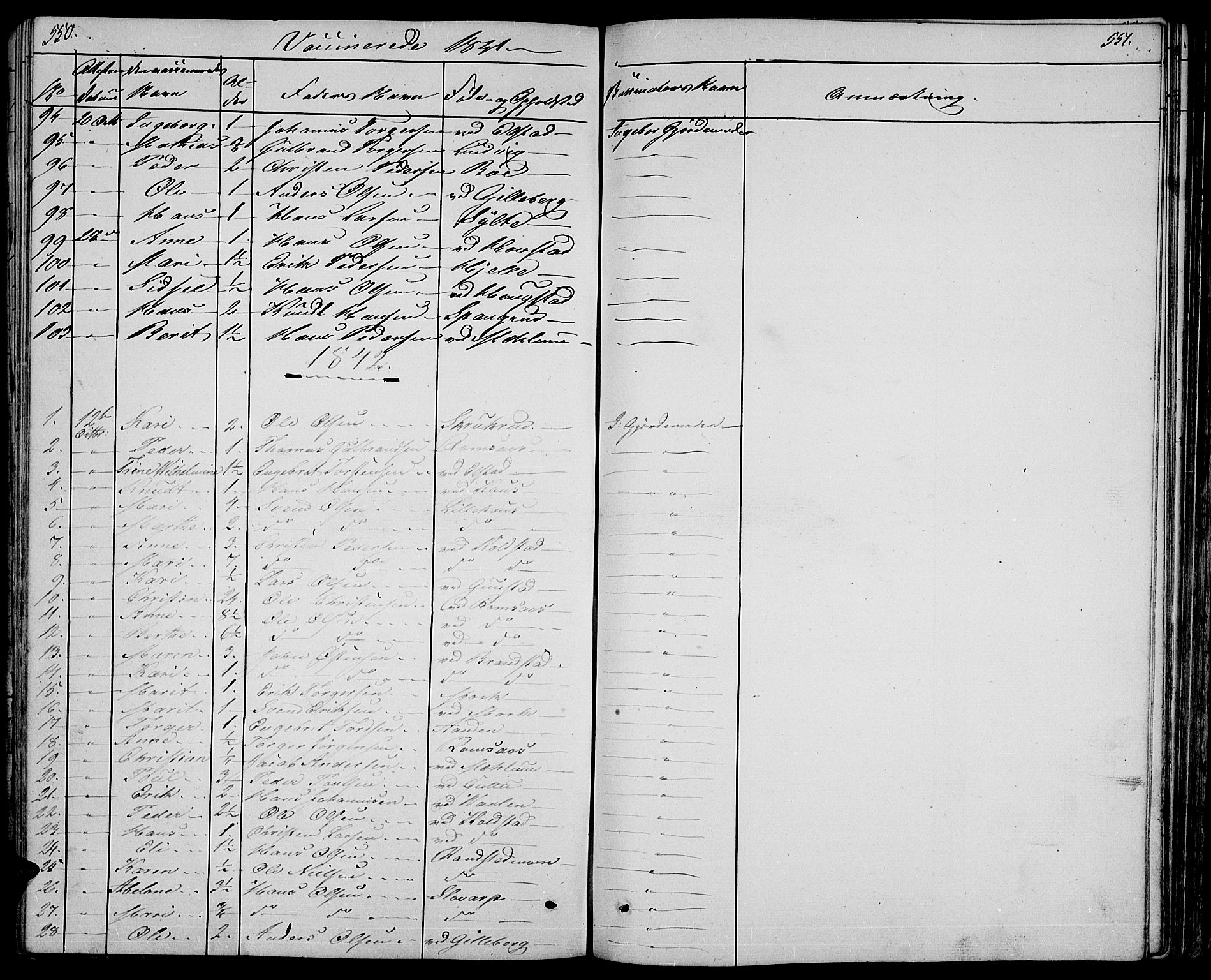 Ringebu prestekontor, AV/SAH-PREST-082/H/Ha/Hab/L0002: Klokkerbok nr. 2, 1839-1853, s. 550-551