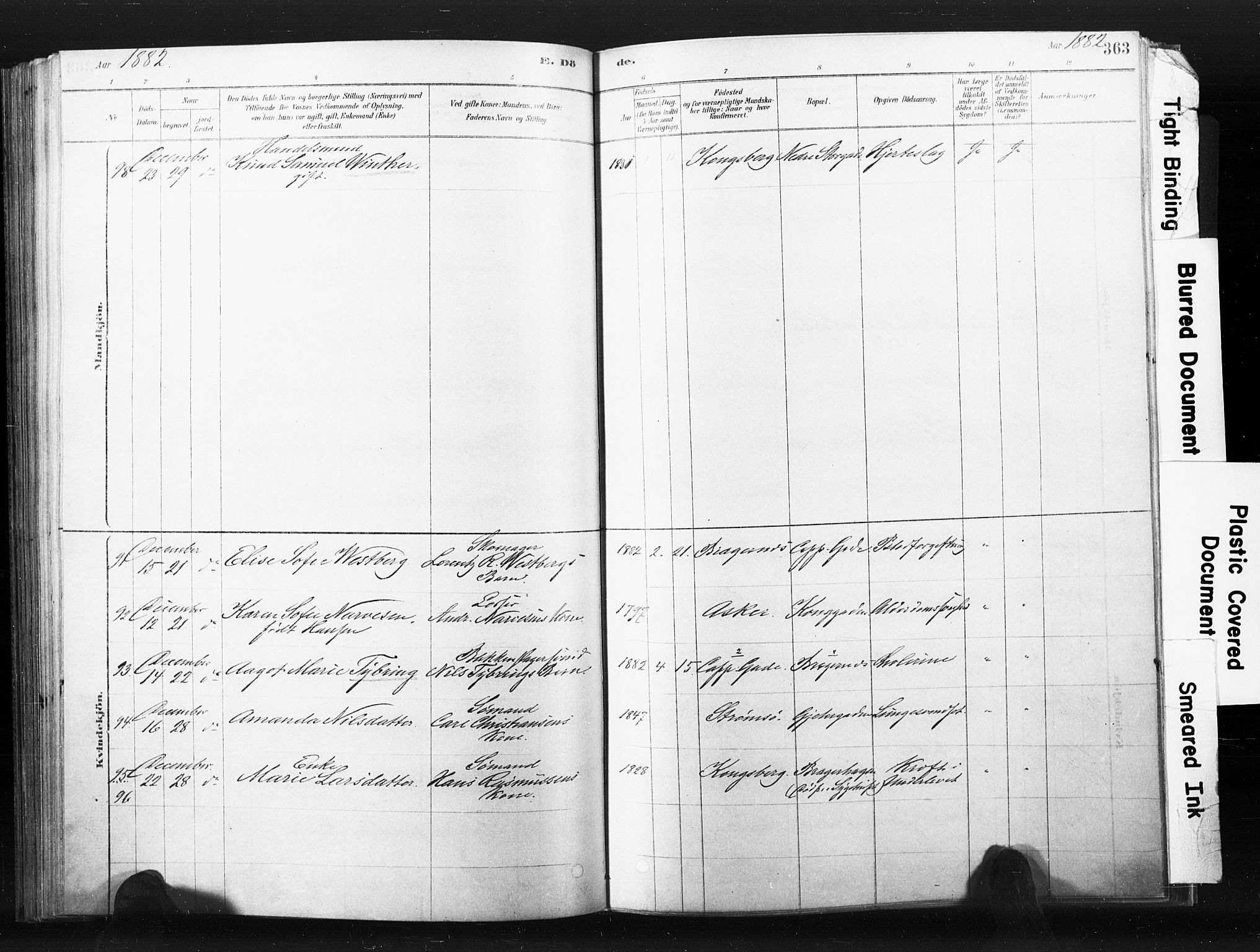 Bragernes kirkebøker, AV/SAKO-A-6/F/Fb/L0006b: Ministerialbok nr. II 6B, 1878-1885, s. 363