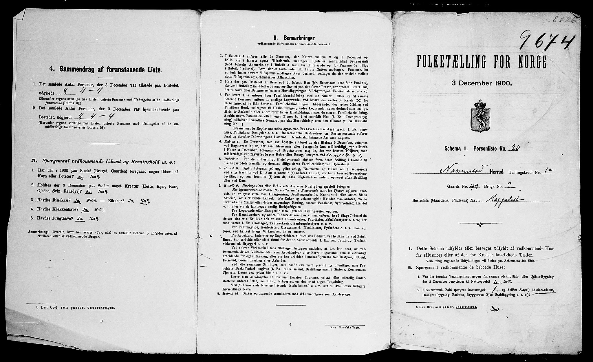SAO, Folketelling 1900 for 0238 Nannestad herred, 1900, s. 34
