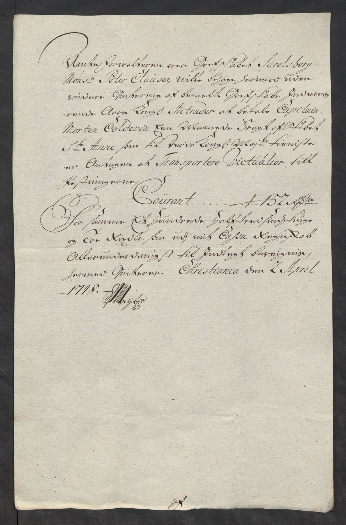 Rentekammeret inntil 1814, Reviderte regnskaper, Fogderegnskap, AV/RA-EA-4092/R32/L1882: Fogderegnskap Jarlsberg grevskap, 1718, s. 354