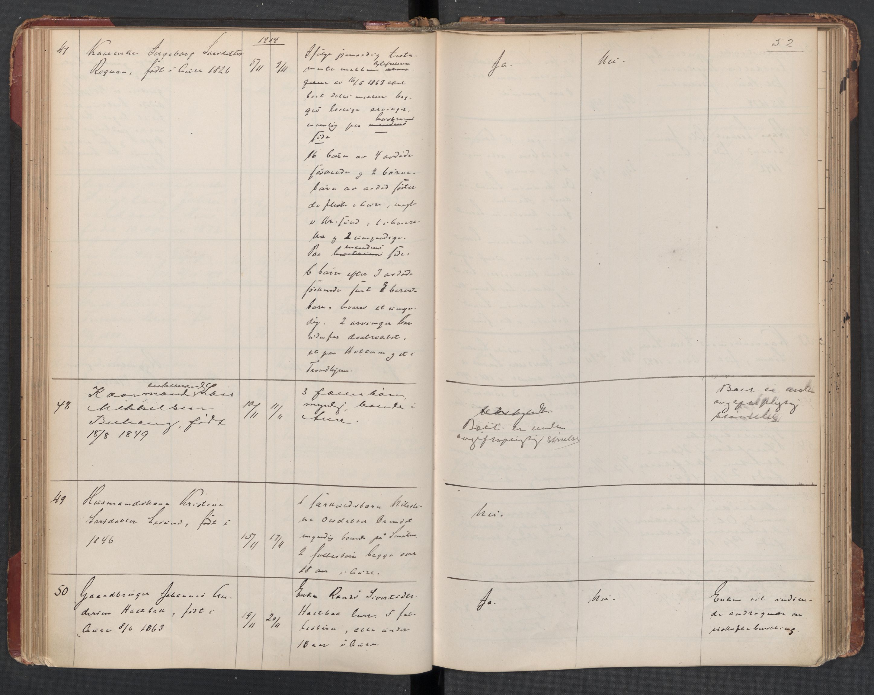 Aure lensmannskontor, SAT/A-1088/1/02/L0003: 2.01.03 Dødsfallsprotokoll, 1906-1926, s. 52