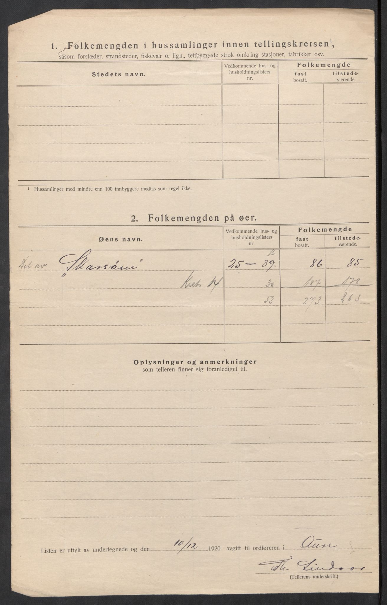 SAT, Folketelling 1920 for 1569 Aure herred, 1920, s. 49