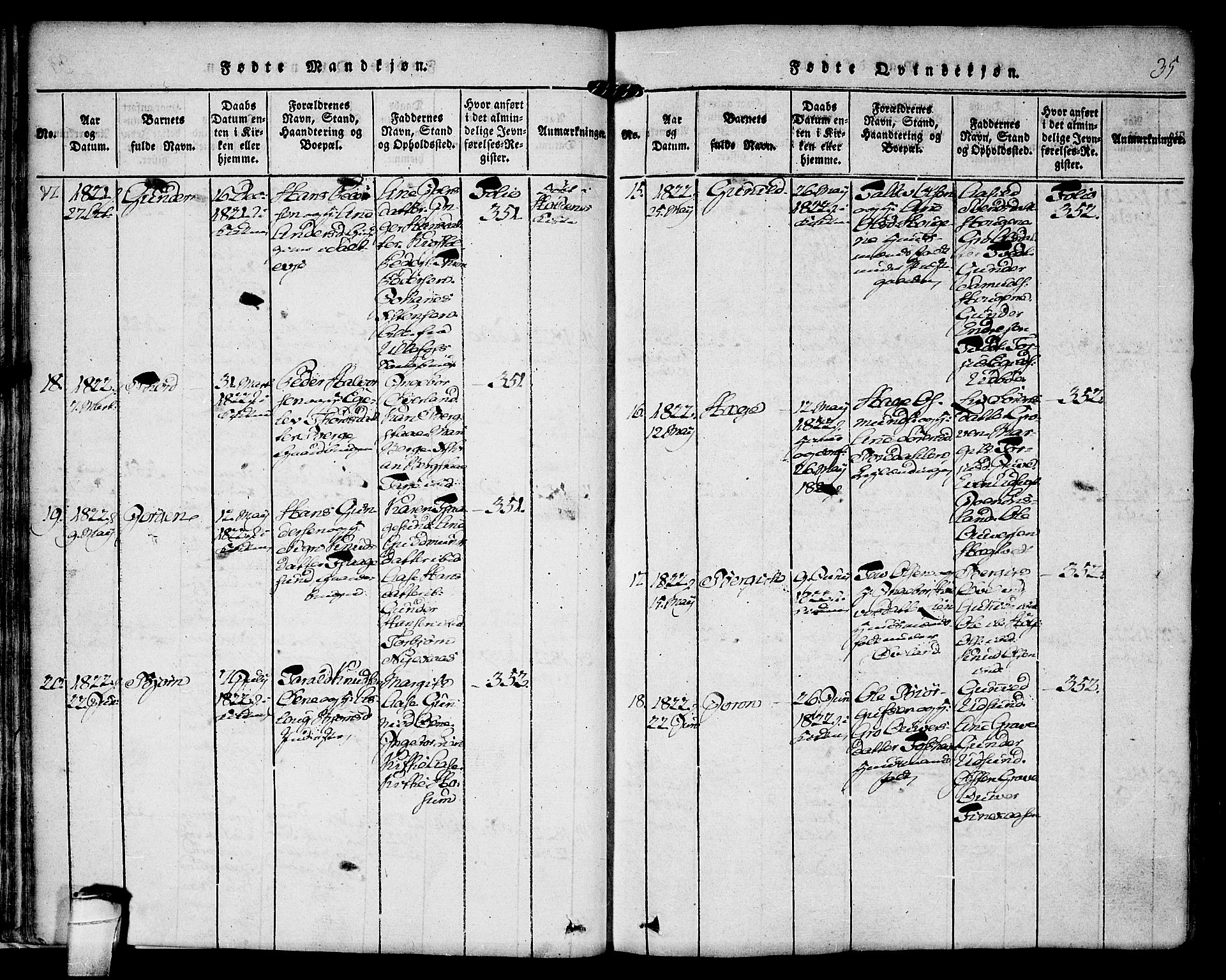 Kviteseid kirkebøker, AV/SAKO-A-276/F/Fa/L0005: Ministerialbok nr. I 5, 1815-1836, s. 35