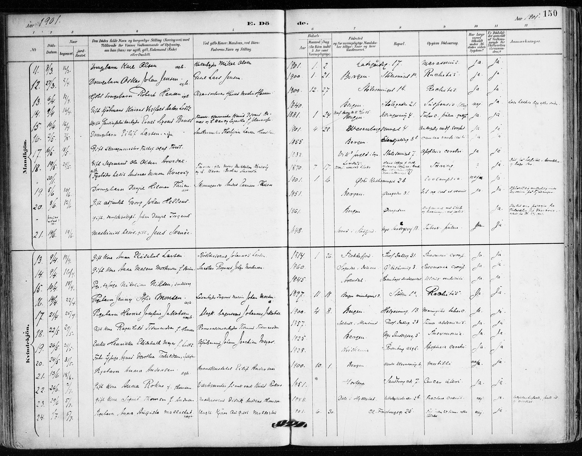 Mariakirken Sokneprestembete, AV/SAB-A-76901/H/Haa/L0008: Ministerialbok nr. A 8, 1893-1942, s. 150