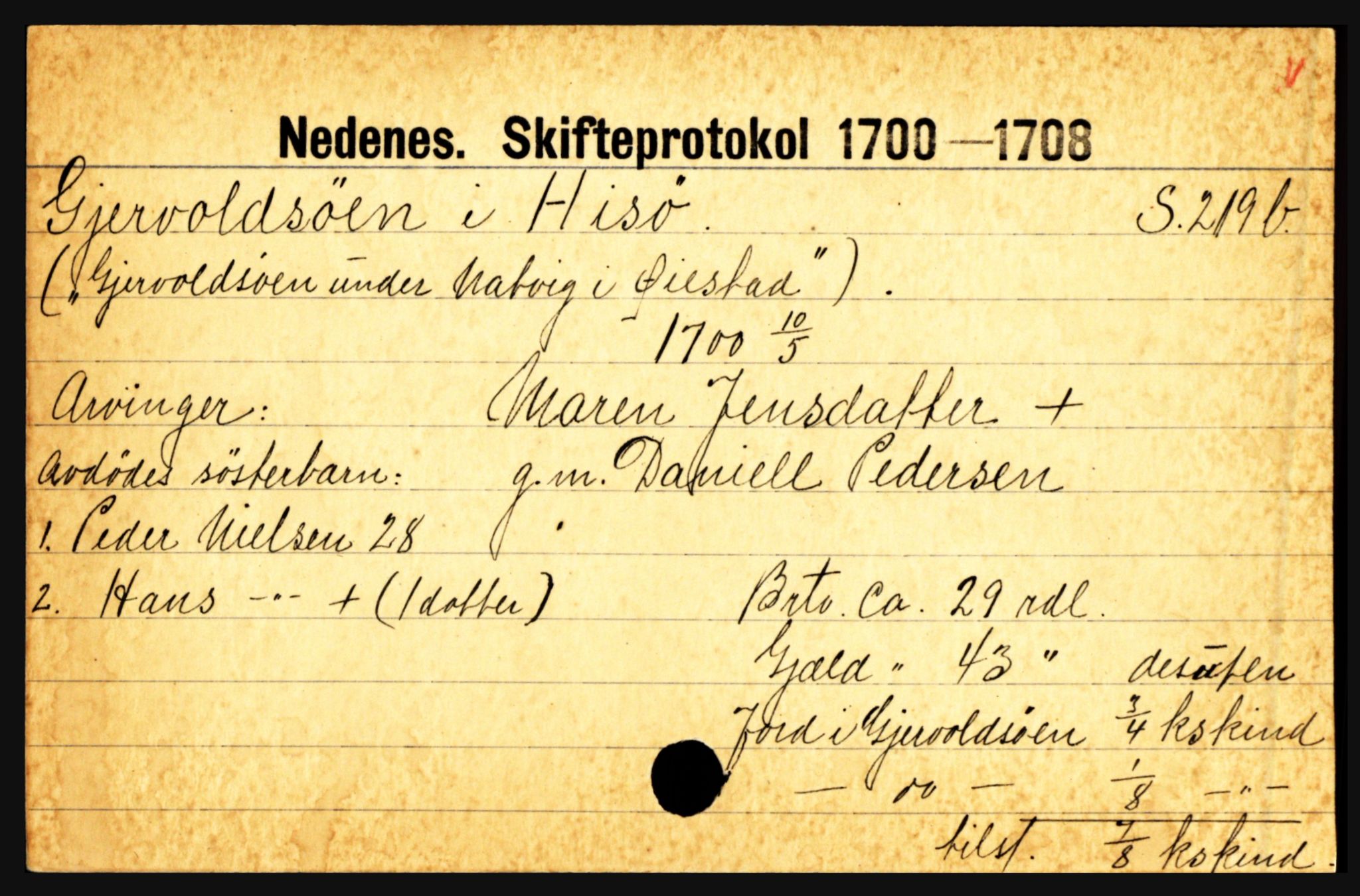 Nedenes sorenskriveri før 1824, AV/SAK-1221-0007/H, s. 9195