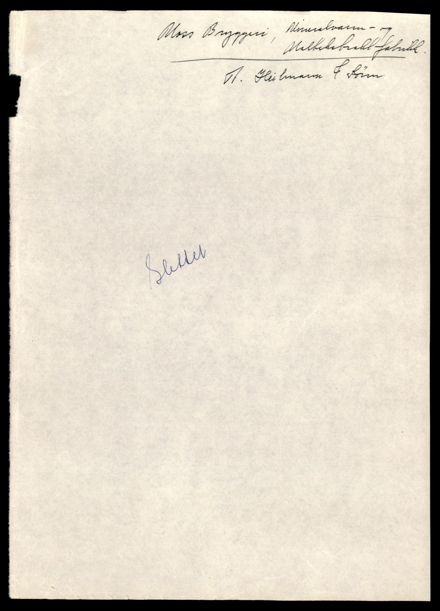 Moss tingrett, AV/SAT-A-10063/K/Kc/Kca/L0006: Enkeltmannsforetak, Moss Bry - Næs, 1944-1990, s. 1
