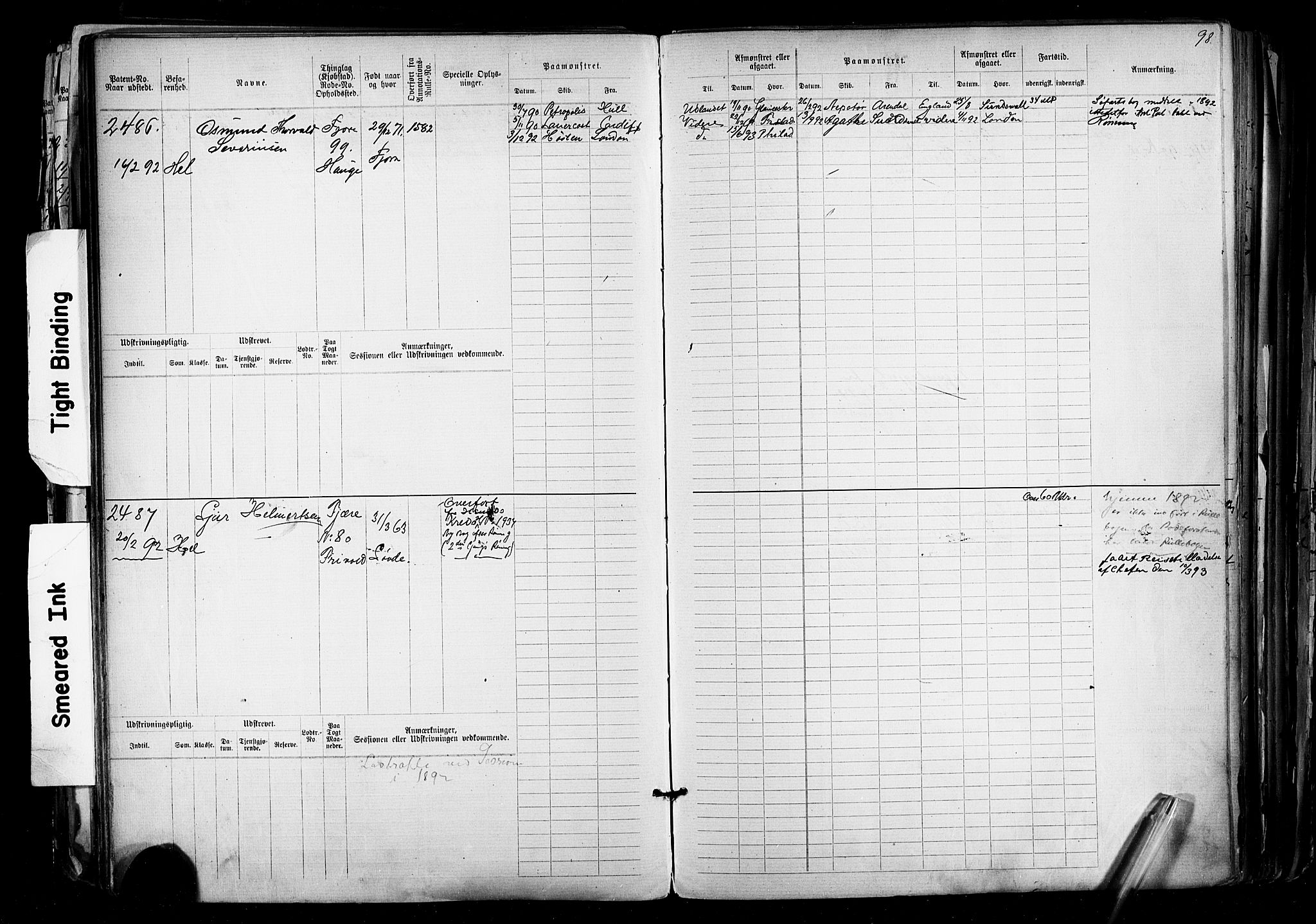 Grimstad mønstringskrets, AV/SAK-2031-0013/F/Fb/L0012: Hovedrulle nr 2291-3051, V-25, 1889-1900, s. 108