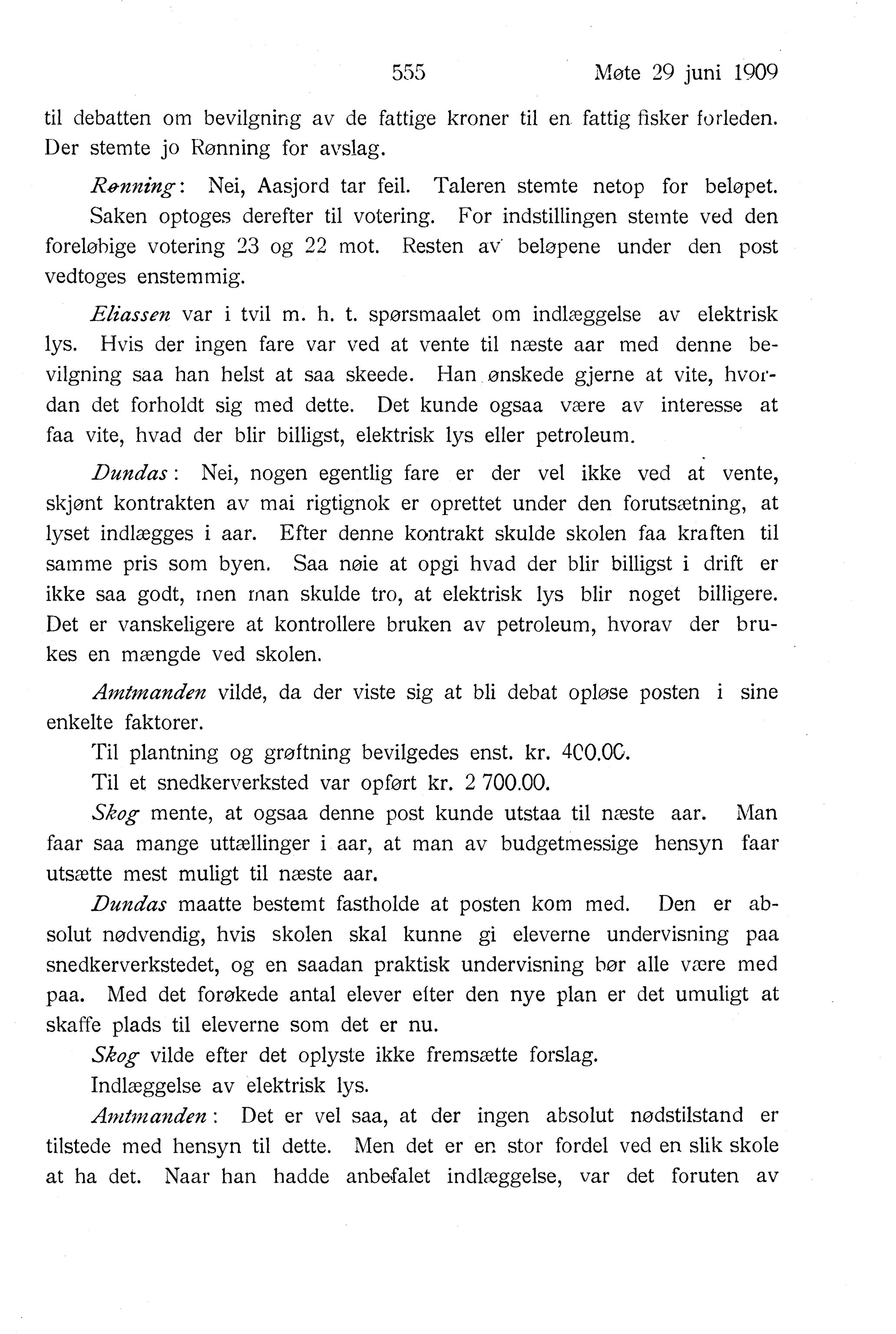 Nordland Fylkeskommune. Fylkestinget, AIN/NFK-17/176/A/Ac/L0032: Fylkestingsforhandlinger 1909, 1909