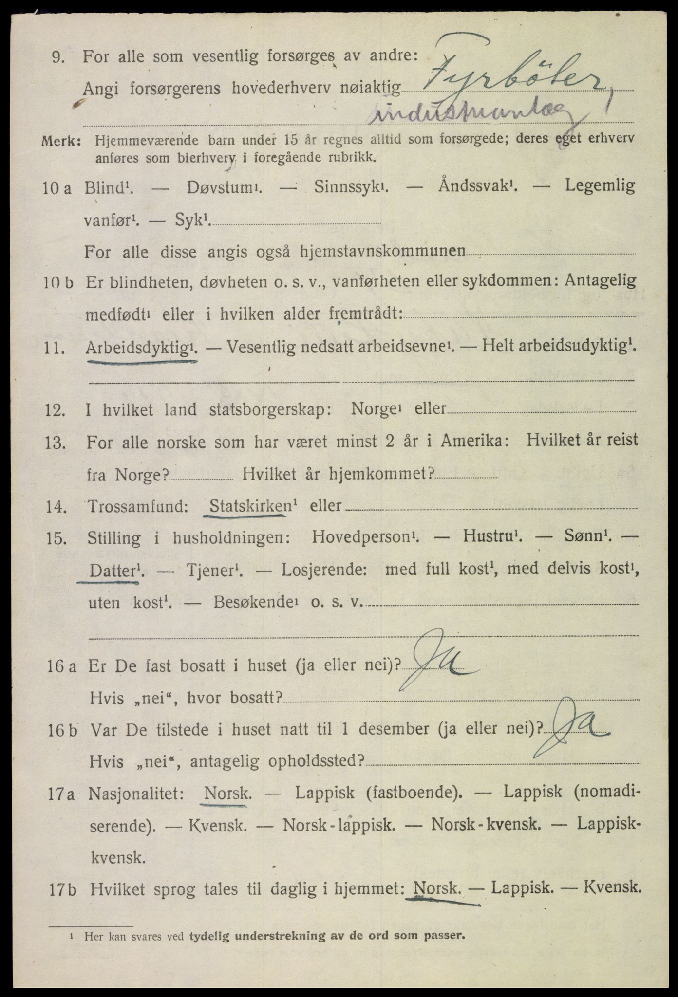 SAT, Folketelling 1920 for 1870 Sortland herred, 1920, s. 6213