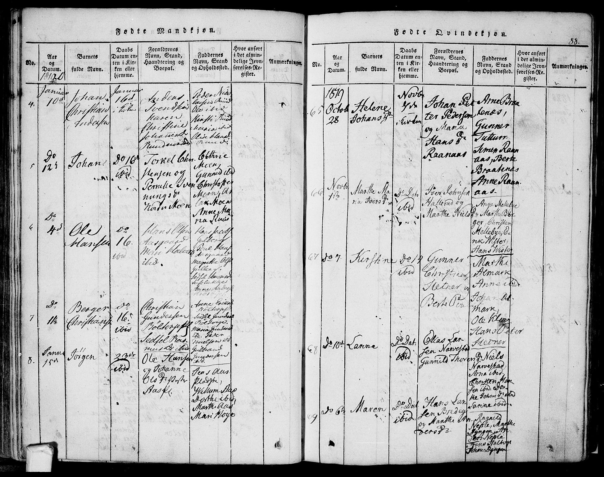 Eidsberg prestekontor Kirkebøker, AV/SAO-A-10905/F/Fa/L0007: Ministerialbok nr. I 7, 1814-1832, s. 88