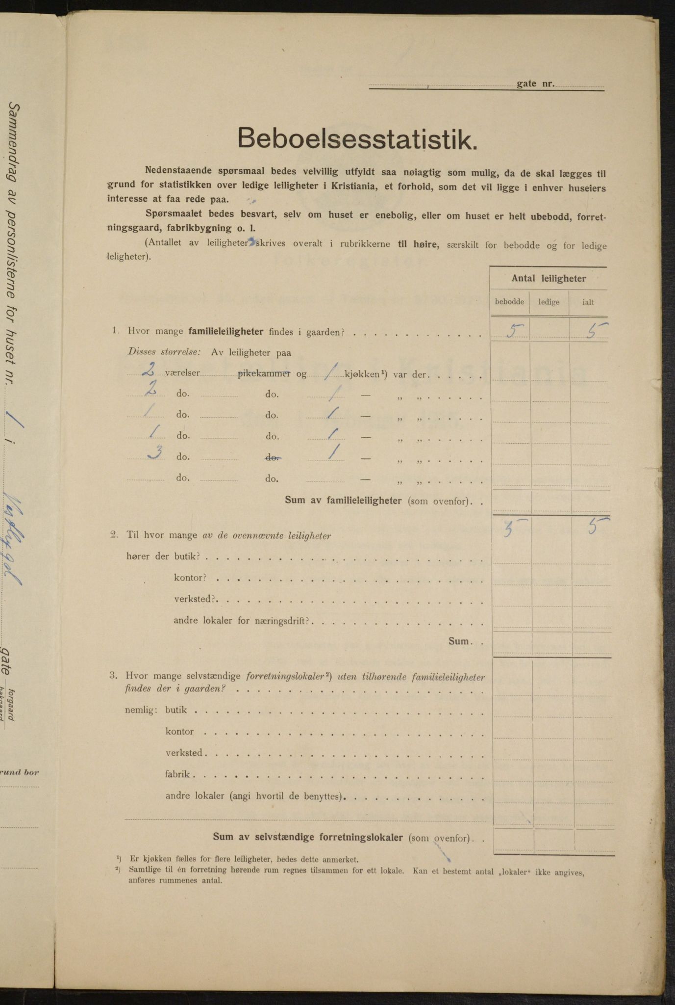 OBA, Kommunal folketelling 1.2.1915 for Kristiania, 1915, s. 122906