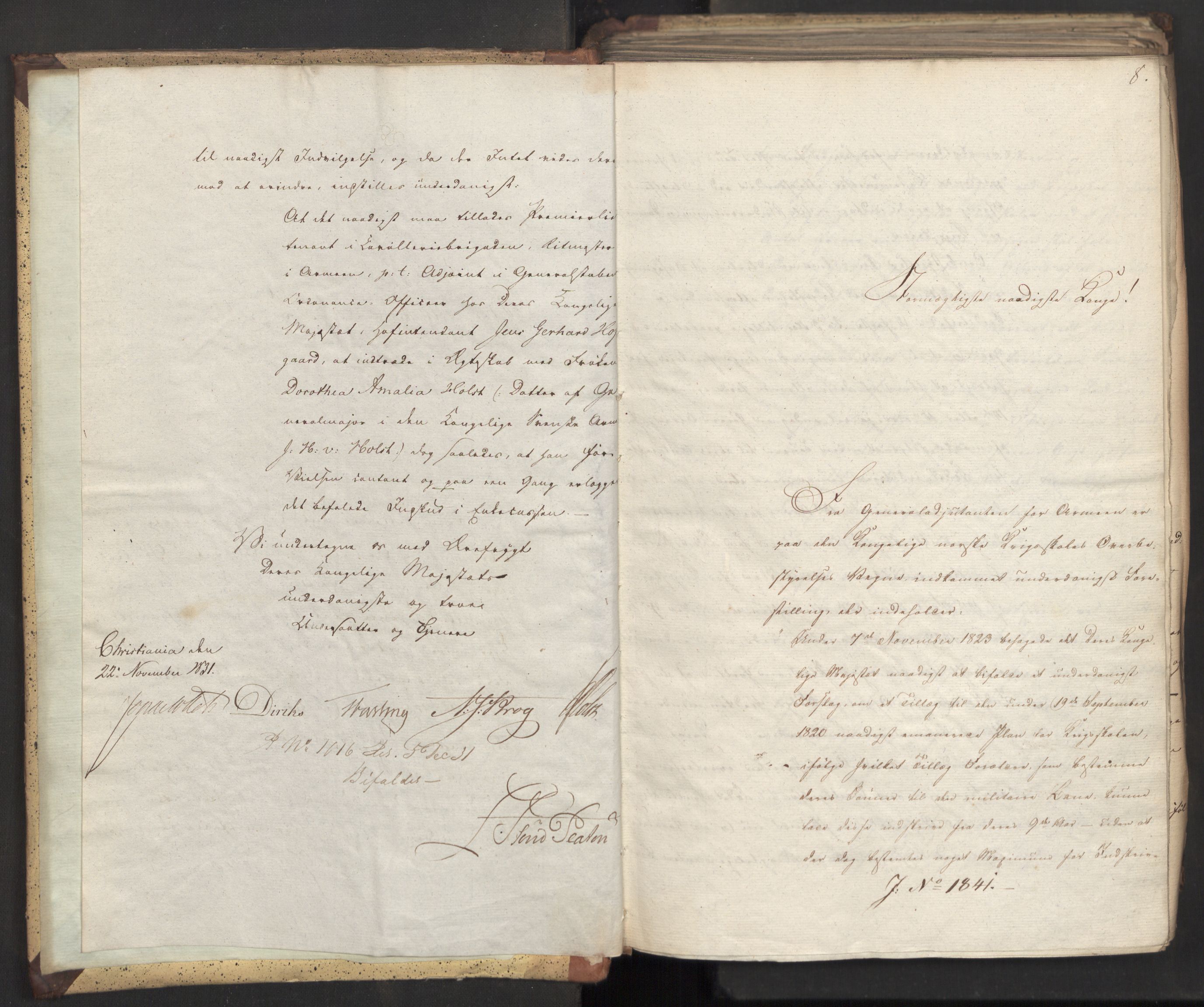 Statsrådsavdelingen i Stockholm, AV/RA-S-1003/D/Da/L0075: Regjeringsinnstillinger nr. 1840-1940, 1831, s. 4