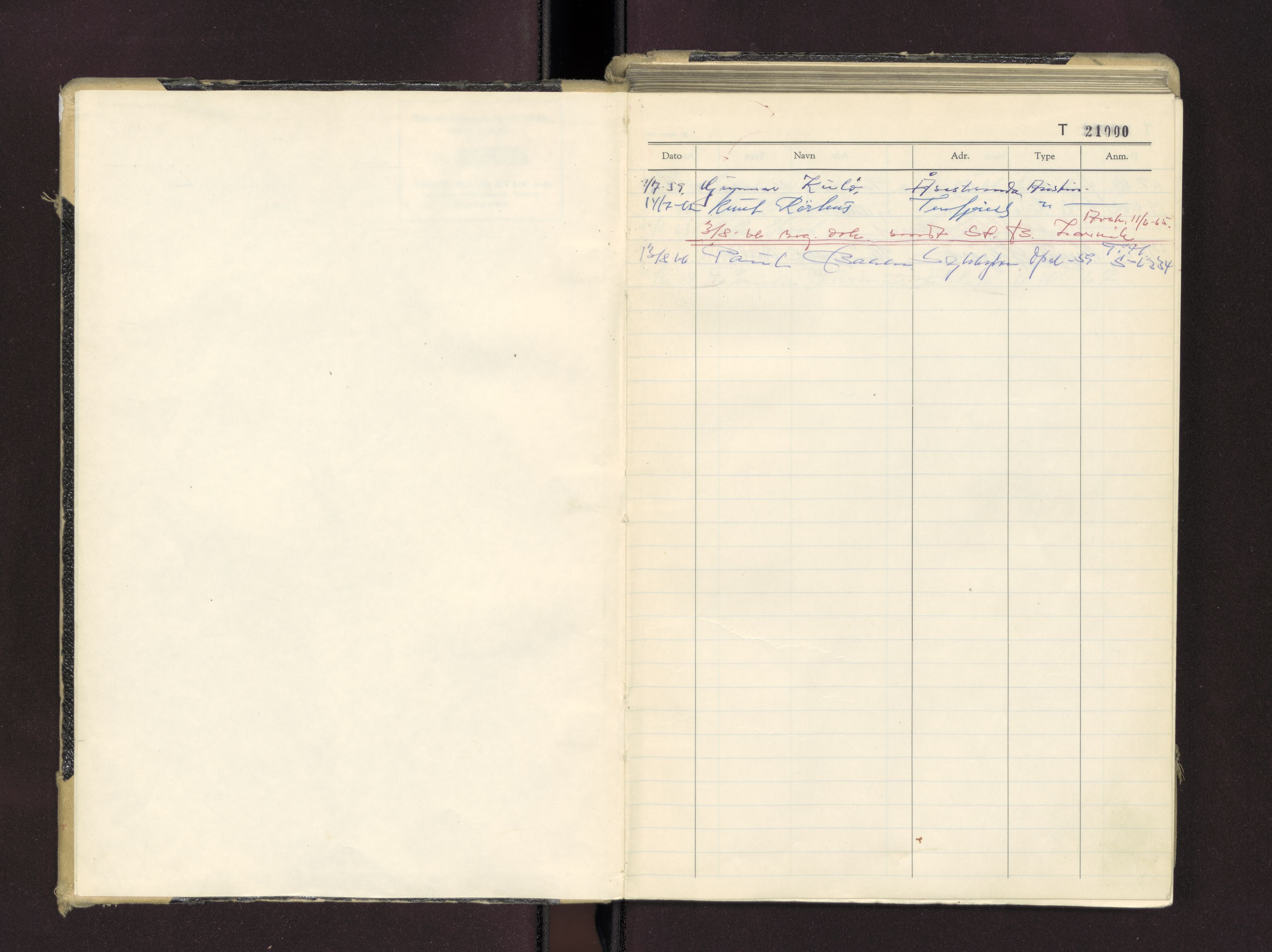 Møre og Romsdal vegkontor - Ålesund trafikkstasjon, AV/SAT-A-4099/F/Fc/L0016: Bilregister; T 21000 - T 21499, 1955-1970