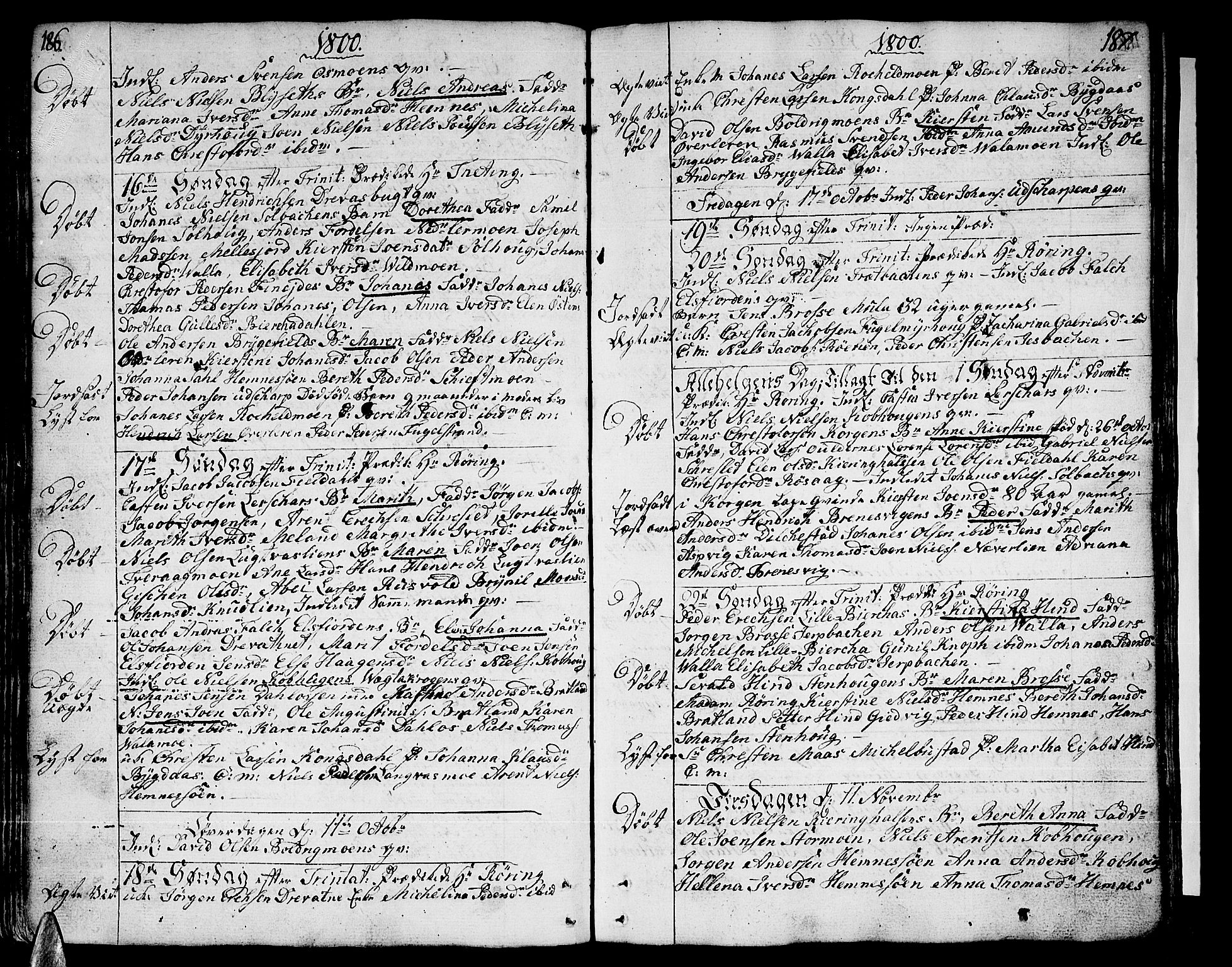 Ministerialprotokoller, klokkerbøker og fødselsregistre - Nordland, AV/SAT-A-1459/825/L0349: Ministerialbok nr. 825A05 /1, 1789-1806, s. 186-187