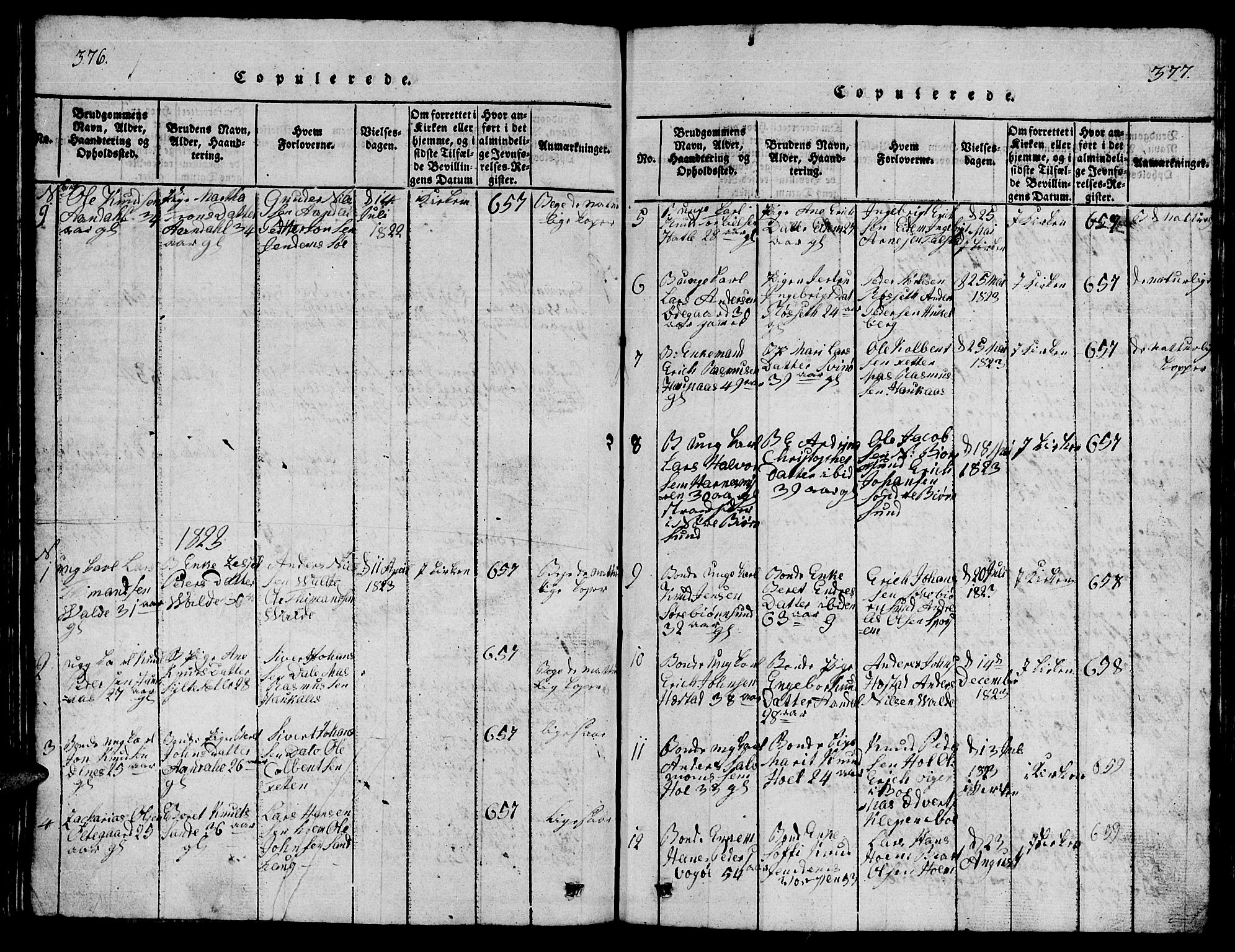 Ministerialprotokoller, klokkerbøker og fødselsregistre - Møre og Romsdal, AV/SAT-A-1454/565/L0752: Klokkerbok nr. 565C01, 1817-1844, s. 376-377