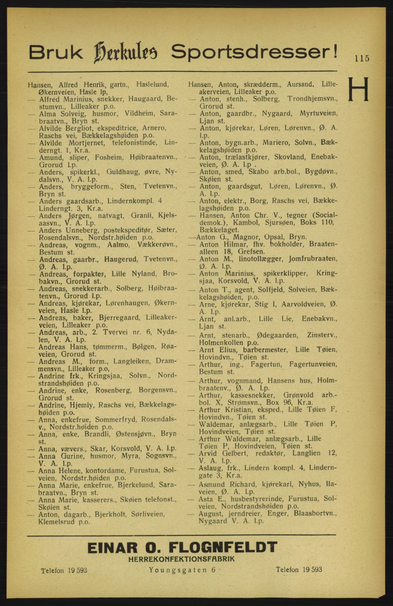 Aker adressebok/adressekalender, PUBL/001/A/002: Akers adressekalender, 1922, s. 115