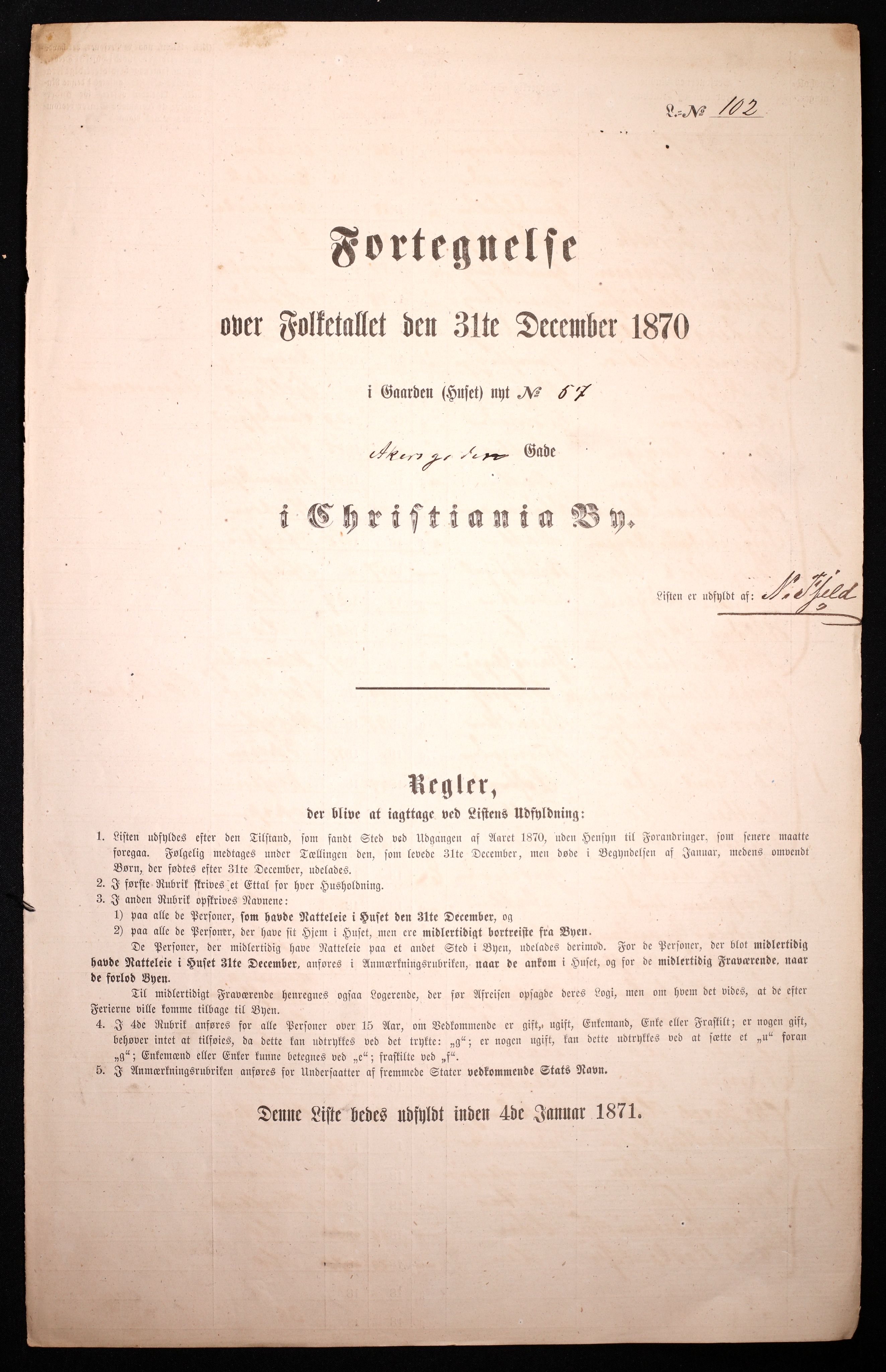 RA, Folketelling 1870 for 0301 Kristiania kjøpstad, 1870, s. 101