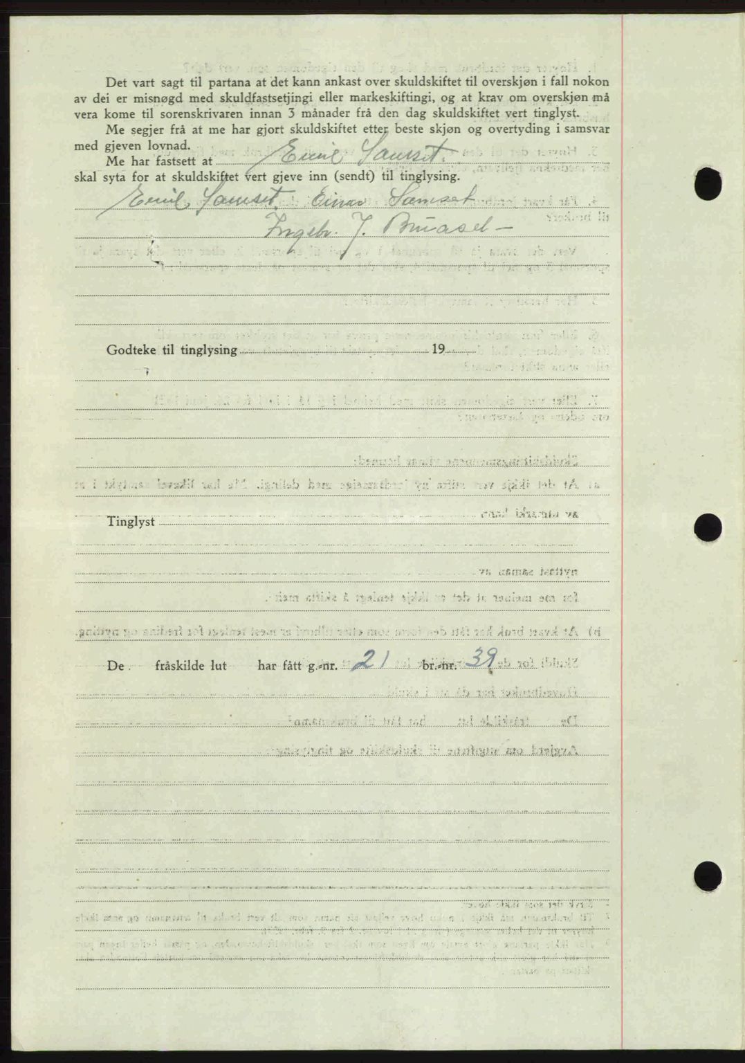 Romsdal sorenskriveri, AV/SAT-A-4149/1/2/2C: Pantebok nr. A21, 1946-1946, Dagboknr: 2372/1946