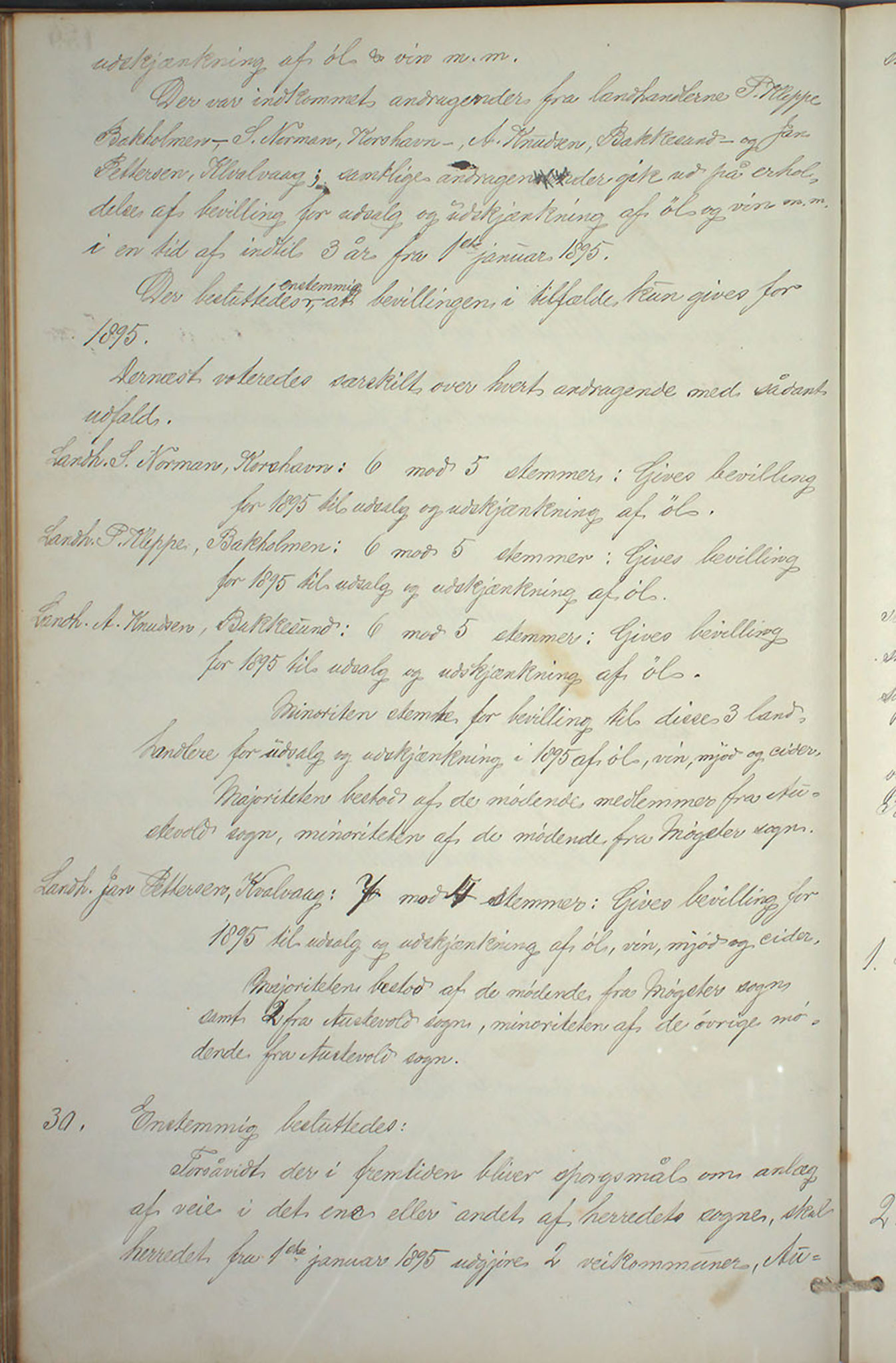 Austevoll kommune. Formannskapet, IKAH/1244-021/A/Aa/L0001: Forhandlingsprotokoll for heradstyret, 1886-1900, s. 319