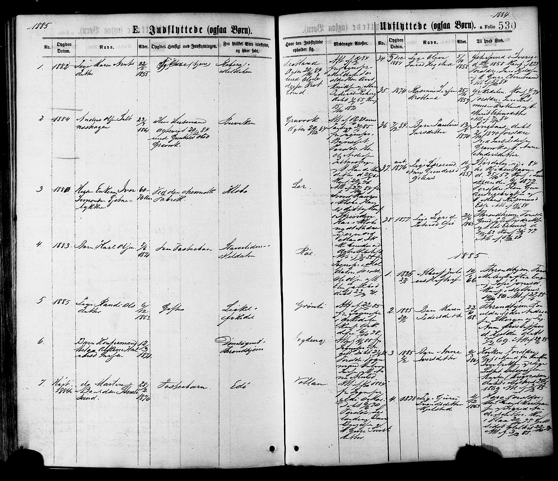 Ministerialprotokoller, klokkerbøker og fødselsregistre - Sør-Trøndelag, SAT/A-1456/691/L1079: Ministerialbok nr. 691A11, 1873-1886, s. 530