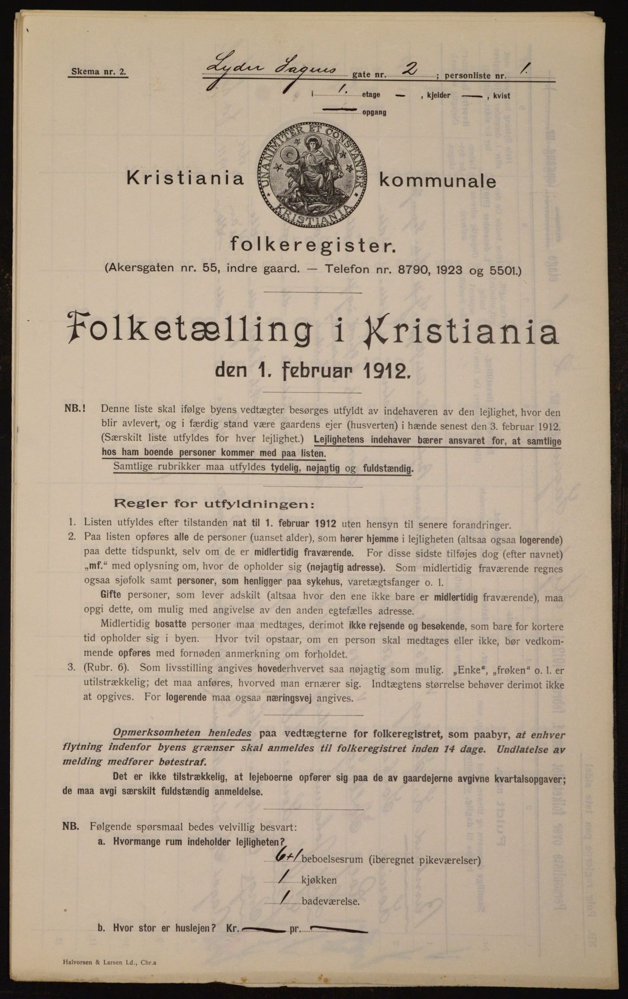 OBA, Kommunal folketelling 1.2.1912 for Kristiania, 1912, s. 58815