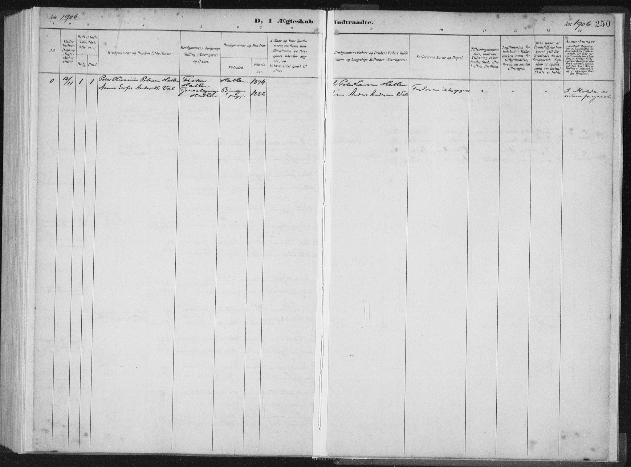 Ministerialprotokoller, klokkerbøker og fødselsregistre - Møre og Romsdal, AV/SAT-A-1454/528/L0405: Ministerialbok nr. 528A14, 1891-1906, s. 250