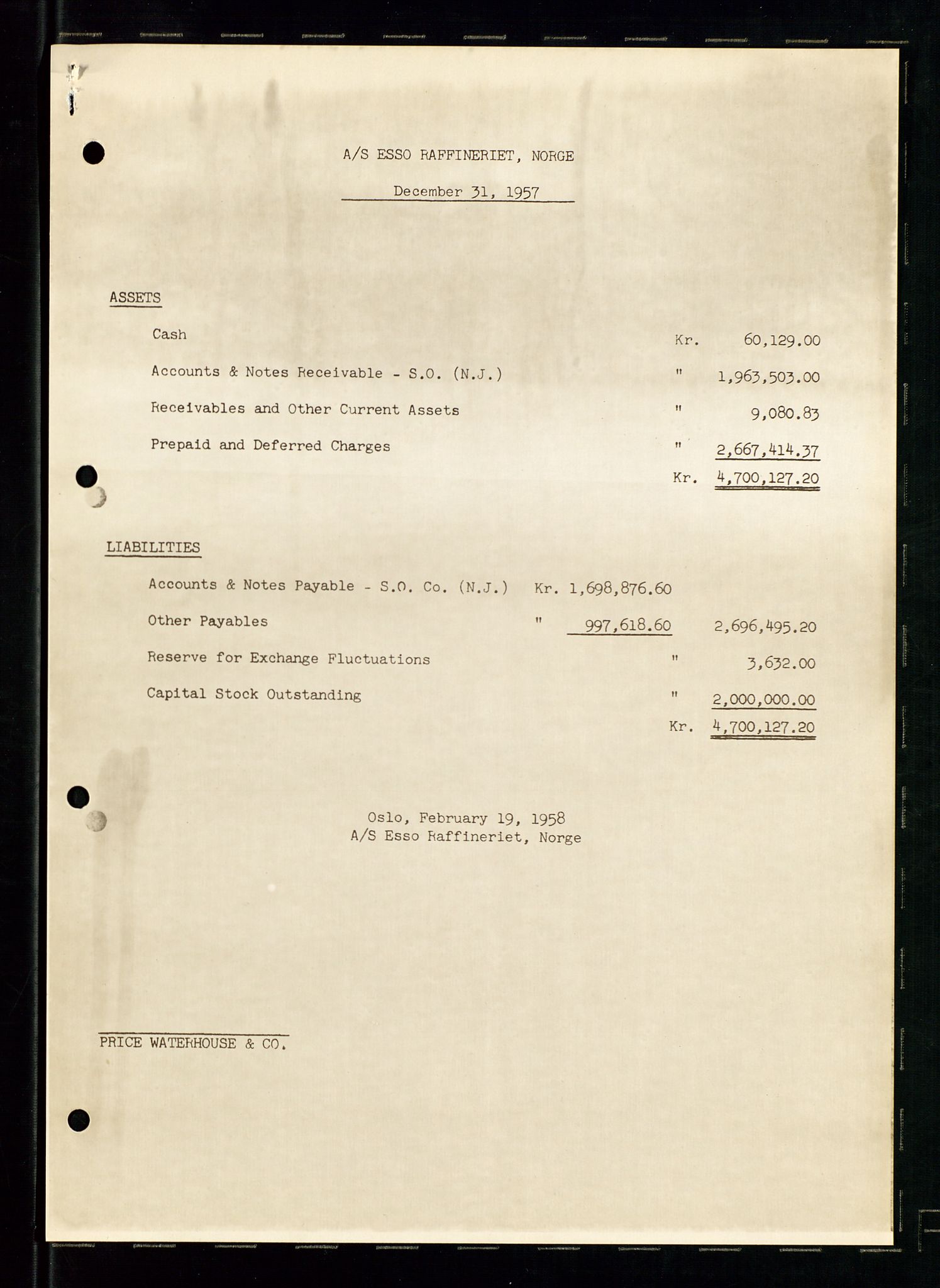 PA 1537 - A/S Essoraffineriet Norge, AV/SAST-A-101957/A/Aa/L0002/0001: Styremøter / Shareholder meetings, Board meeting minutes, 1957-1961, s. 42