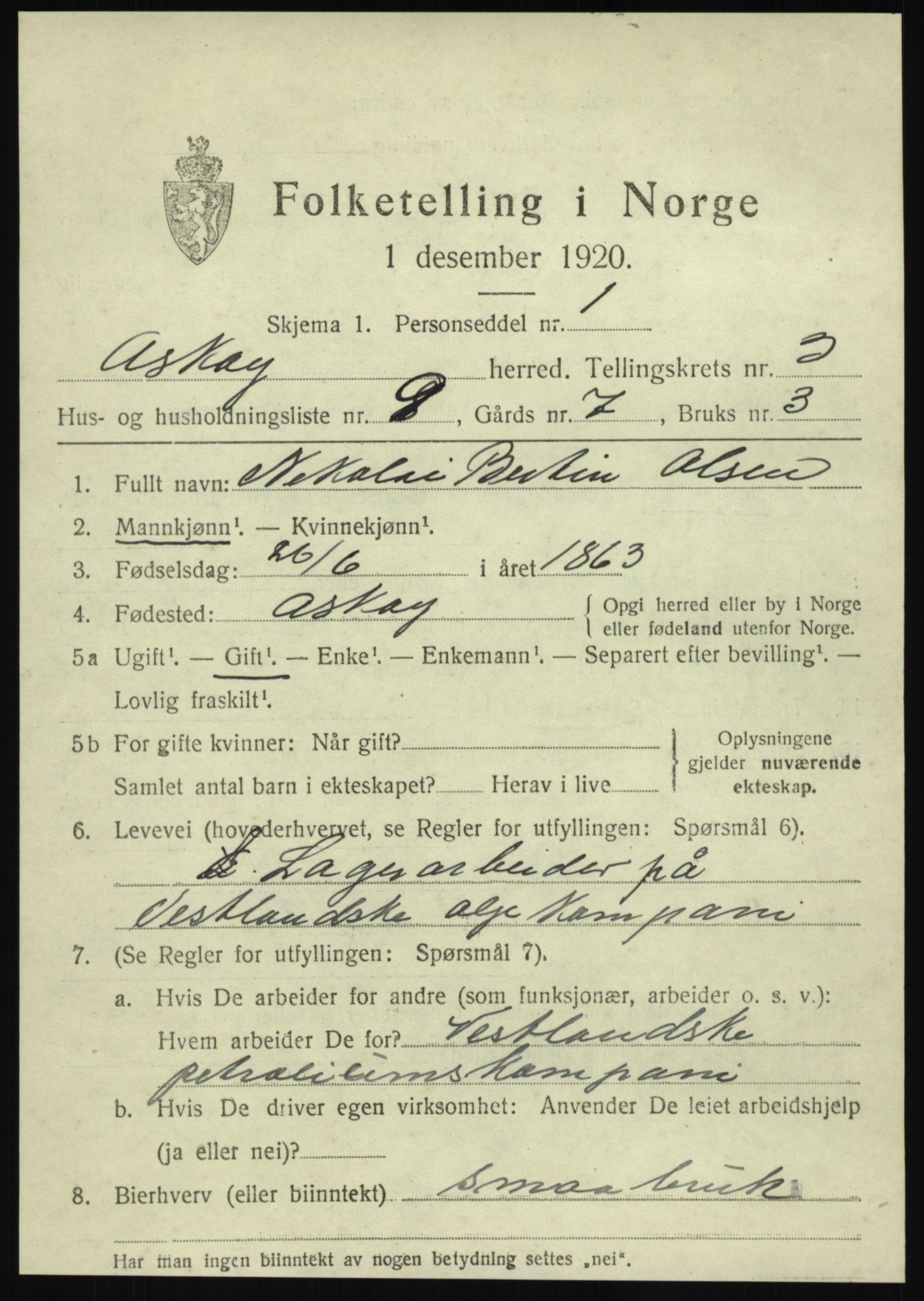 SAB, Folketelling 1920 for 1247 Askøy herred, 1920, s. 6446