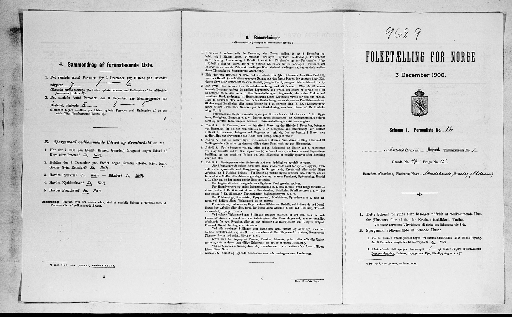 RA, Folketelling 1900 for 0724 Sandeherred herred, 1900, s. 204