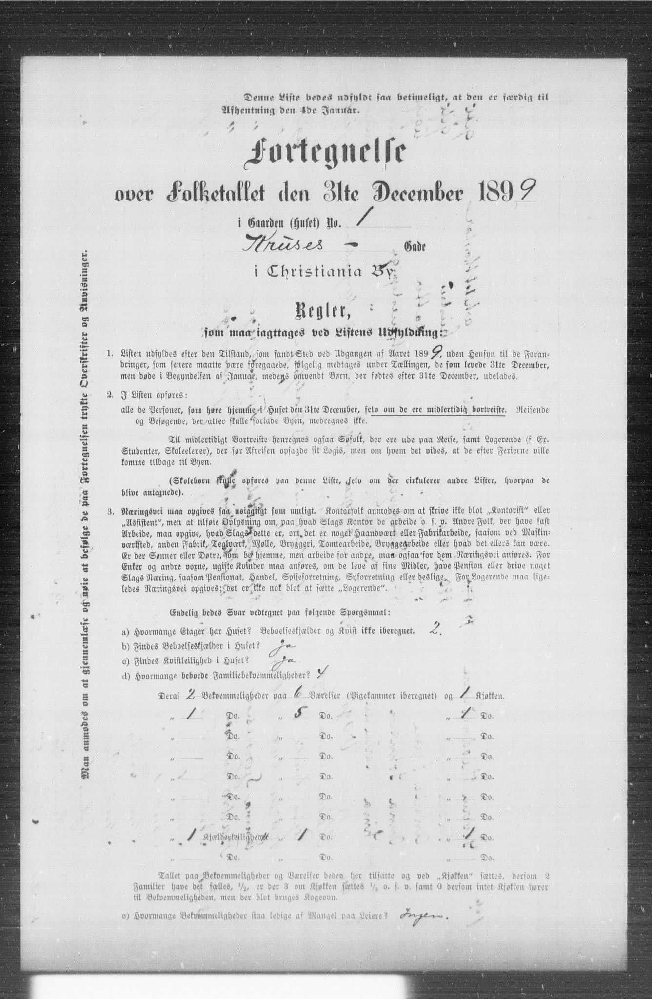 OBA, Kommunal folketelling 31.12.1899 for Kristiania kjøpstad, 1899, s. 7168