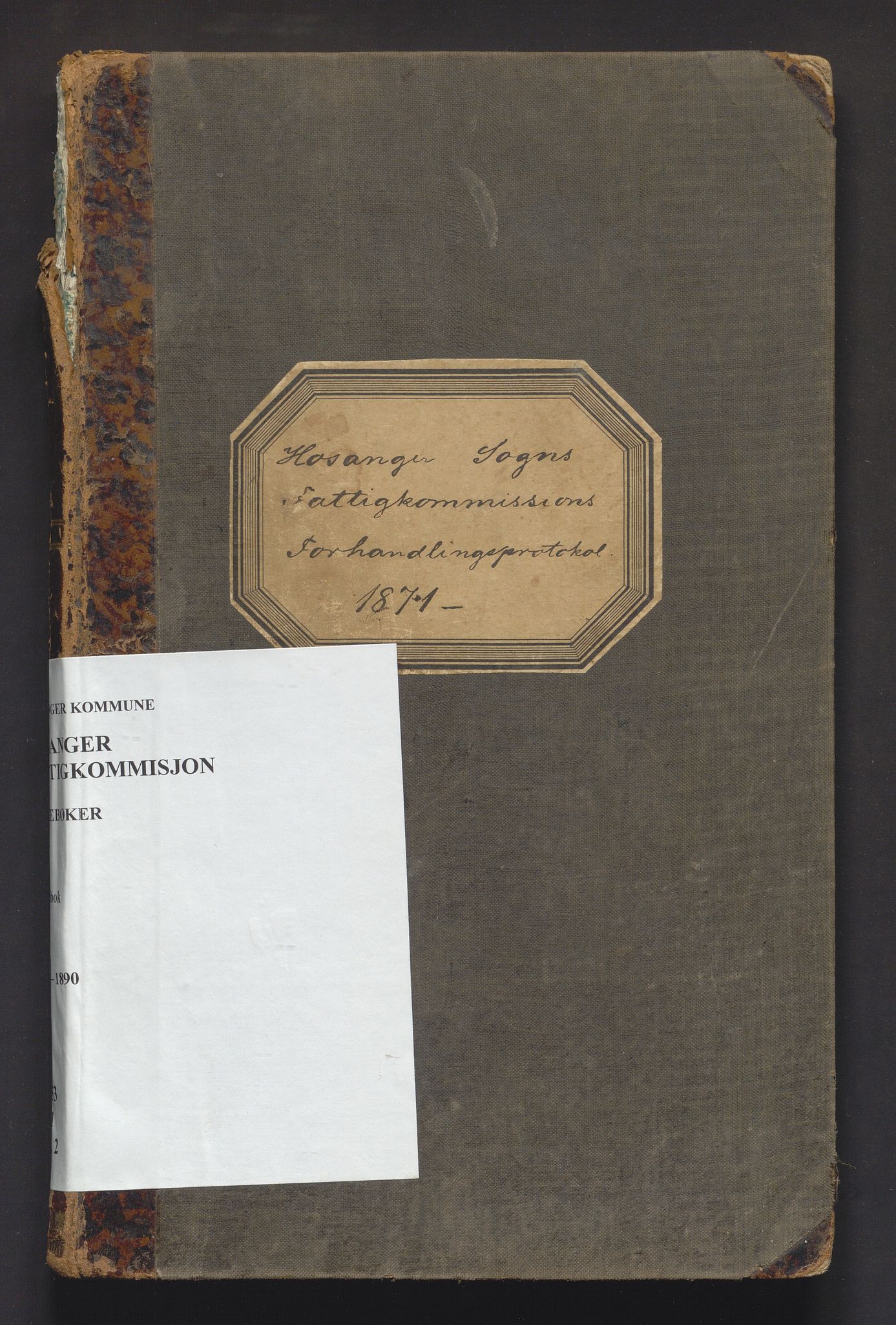 Hosanger kommune. Fattigstyre, IKAH/1253a-311/A/Aa/L0002: Møtebok for Hosanger fattigkommisjon, 1871-1890
