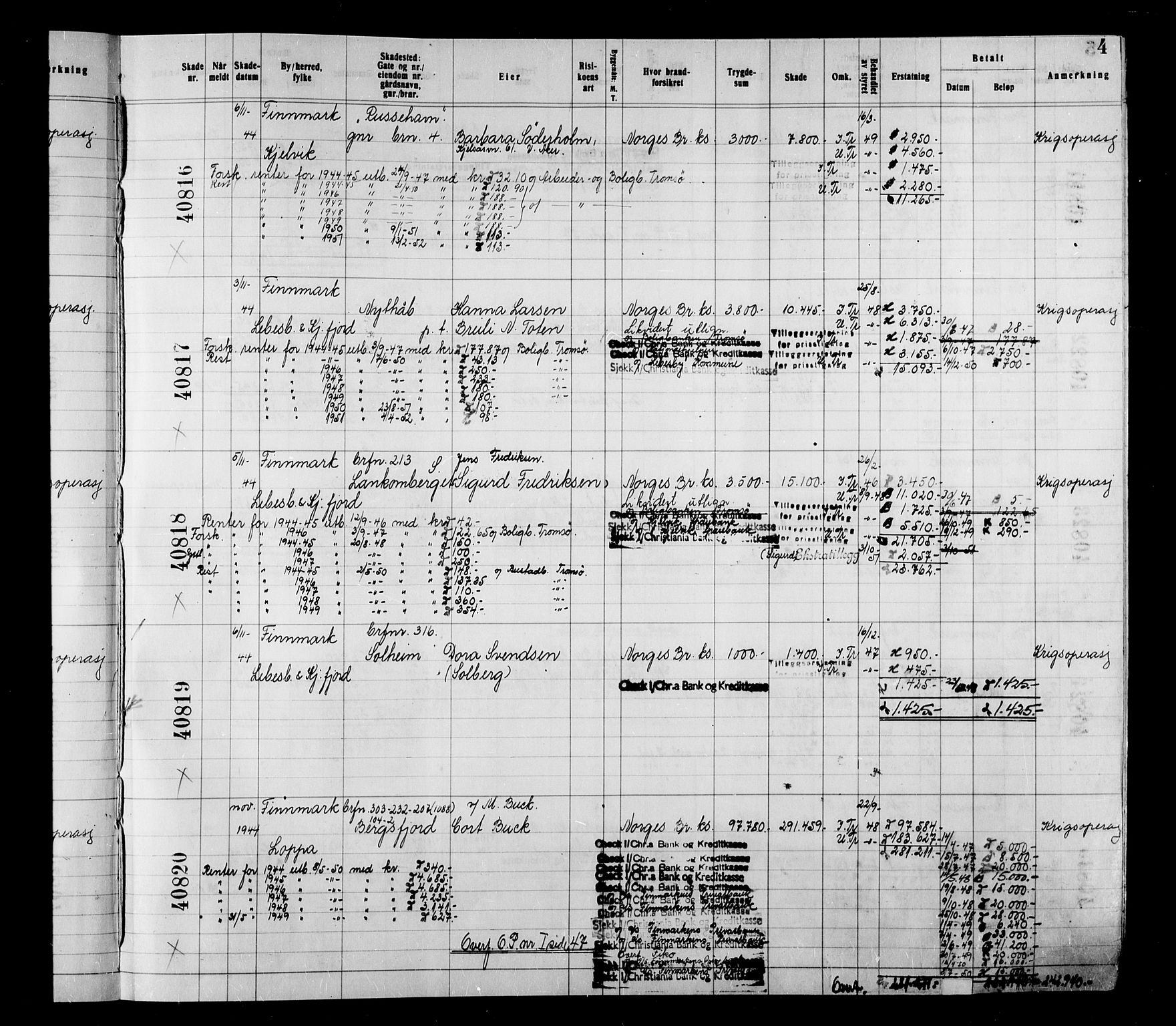 Krigsskadetrygdene for bygninger og løsøre, AV/RA-S-1548/V/L0038: Bygning, branntrygdet., 1940-1945, s. 4