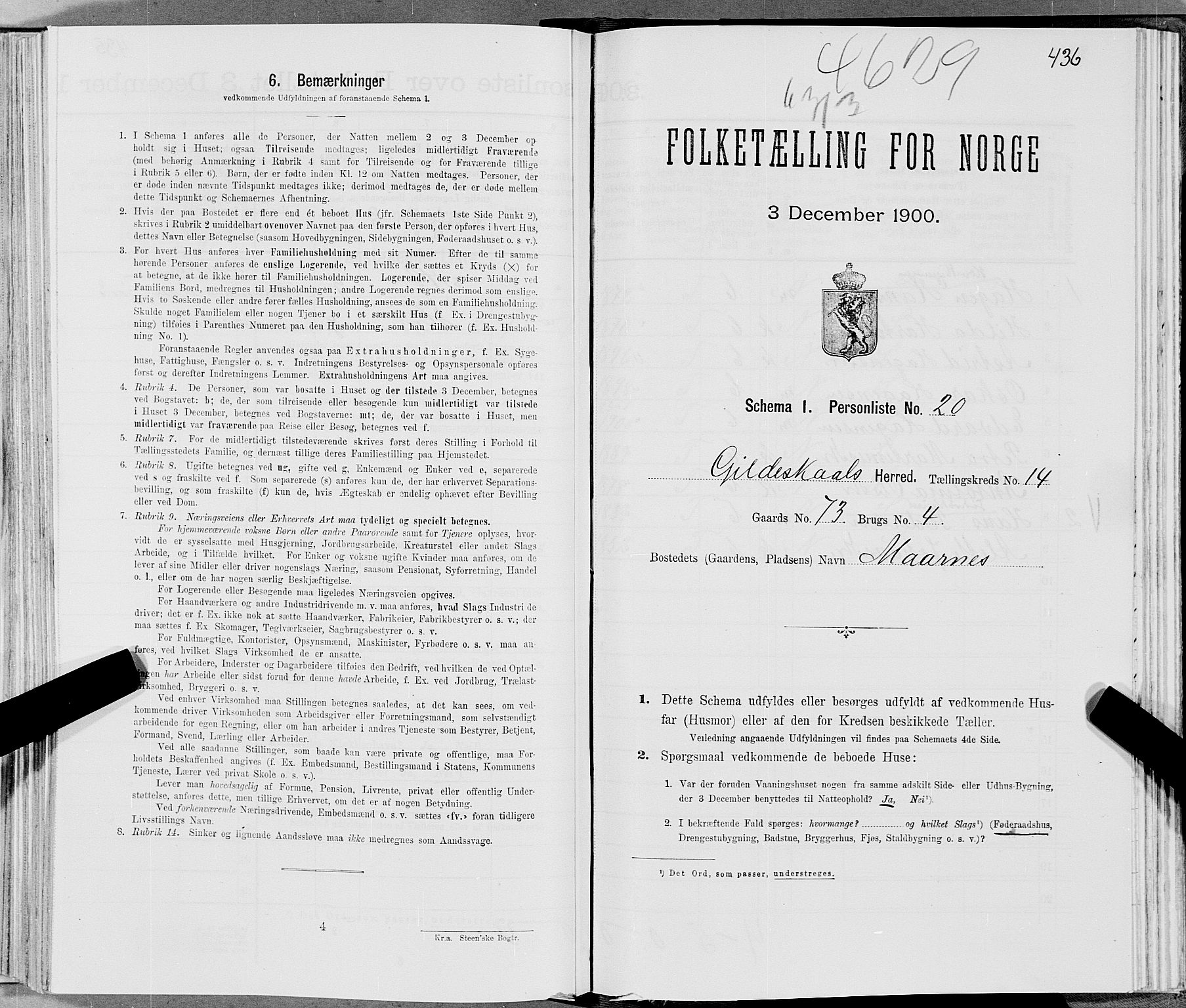SAT, Folketelling 1900 for 1838 Gildeskål herred, 1900, s. 1419
