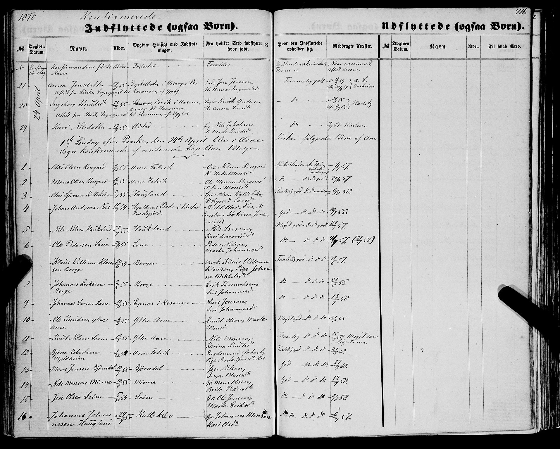 Haus sokneprestembete, SAB/A-75601/H/Haa: Ministerialbok nr. A 17, 1858-1870, s. 416