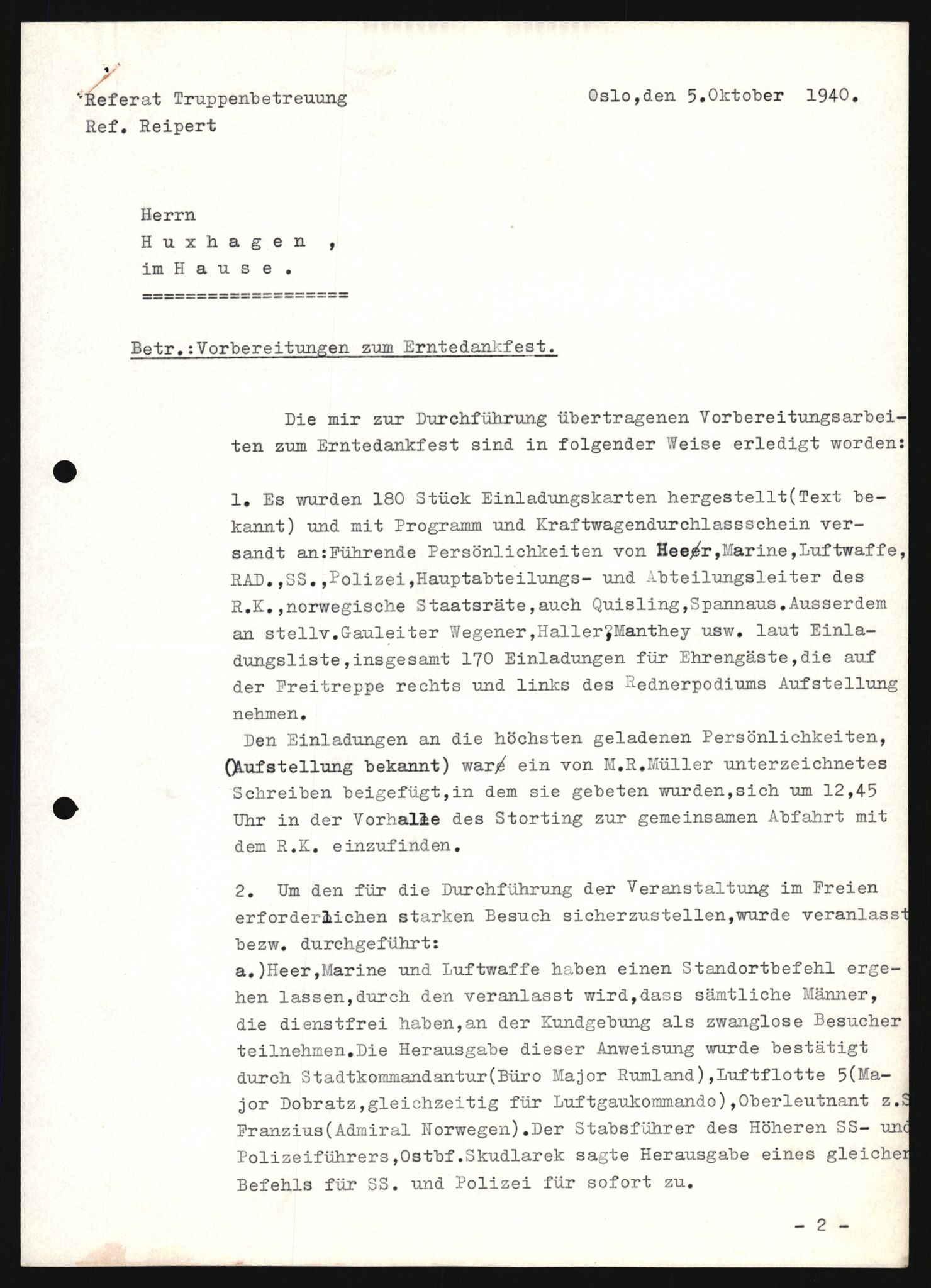 Forsvarets Overkommando. 2 kontor. Arkiv 11.4. Spredte tyske arkivsaker, AV/RA-RAFA-7031/D/Dar/Darb/L0008: Reichskommissariat - Hauptabteilung Volksaufklärung und Propaganda, 1940-1943, s. 1292