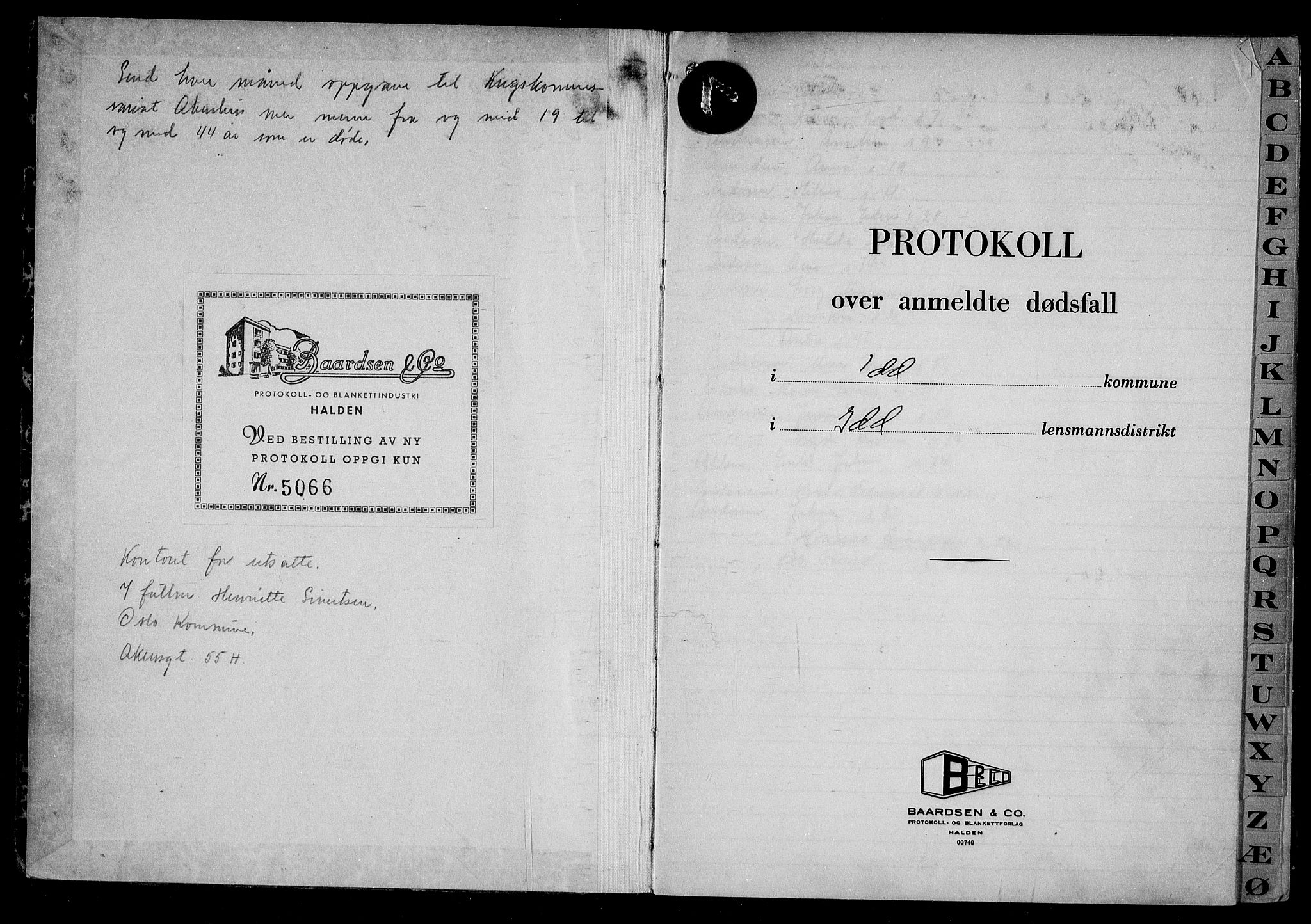 Idd lensmannsarkiv, SAO/A-10633/H/Ha/L0012: Dødsfallsprotokoll, 1955-1959